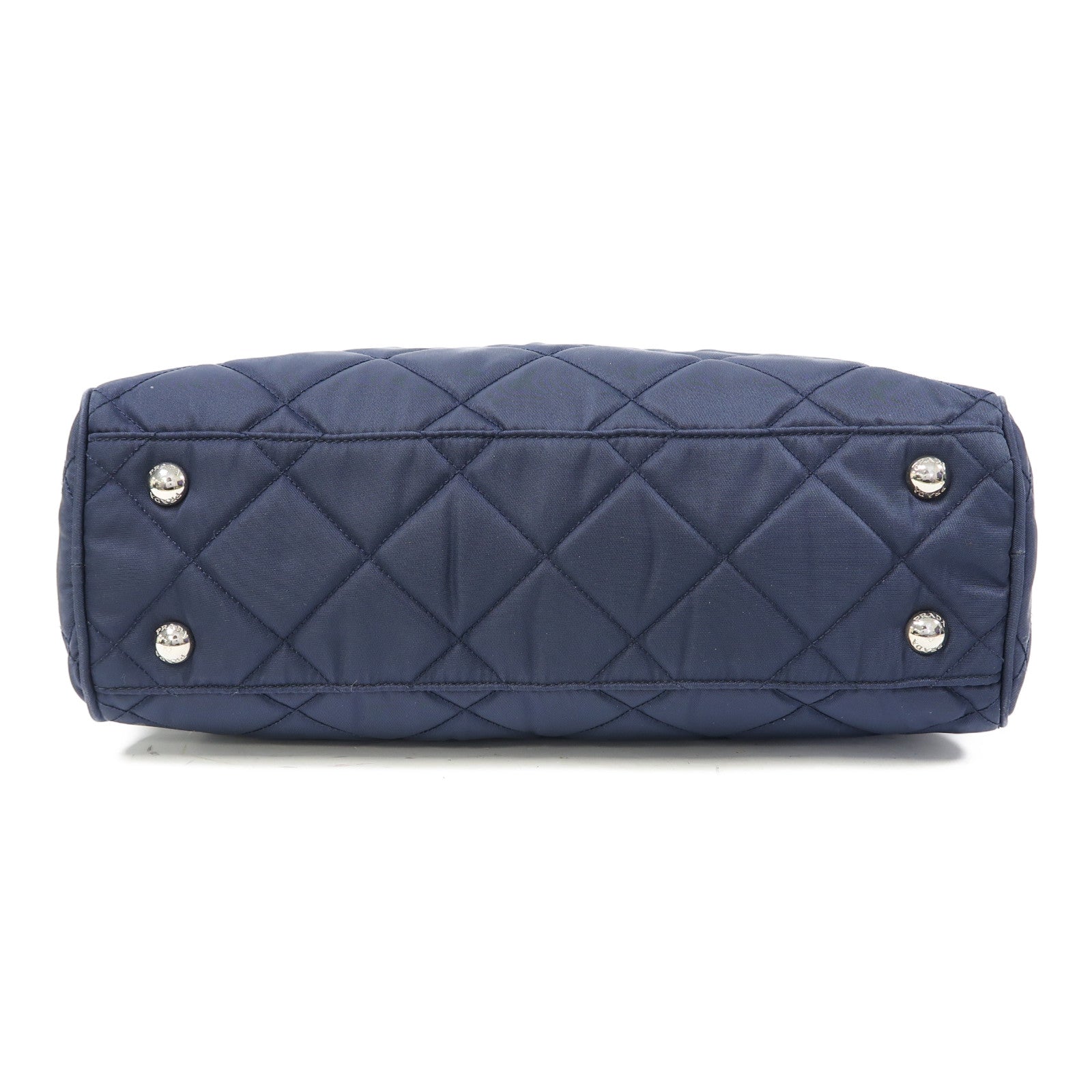 PRADA 尼龍Shoulder Bag銀扣鏈帶肩背袋藍色