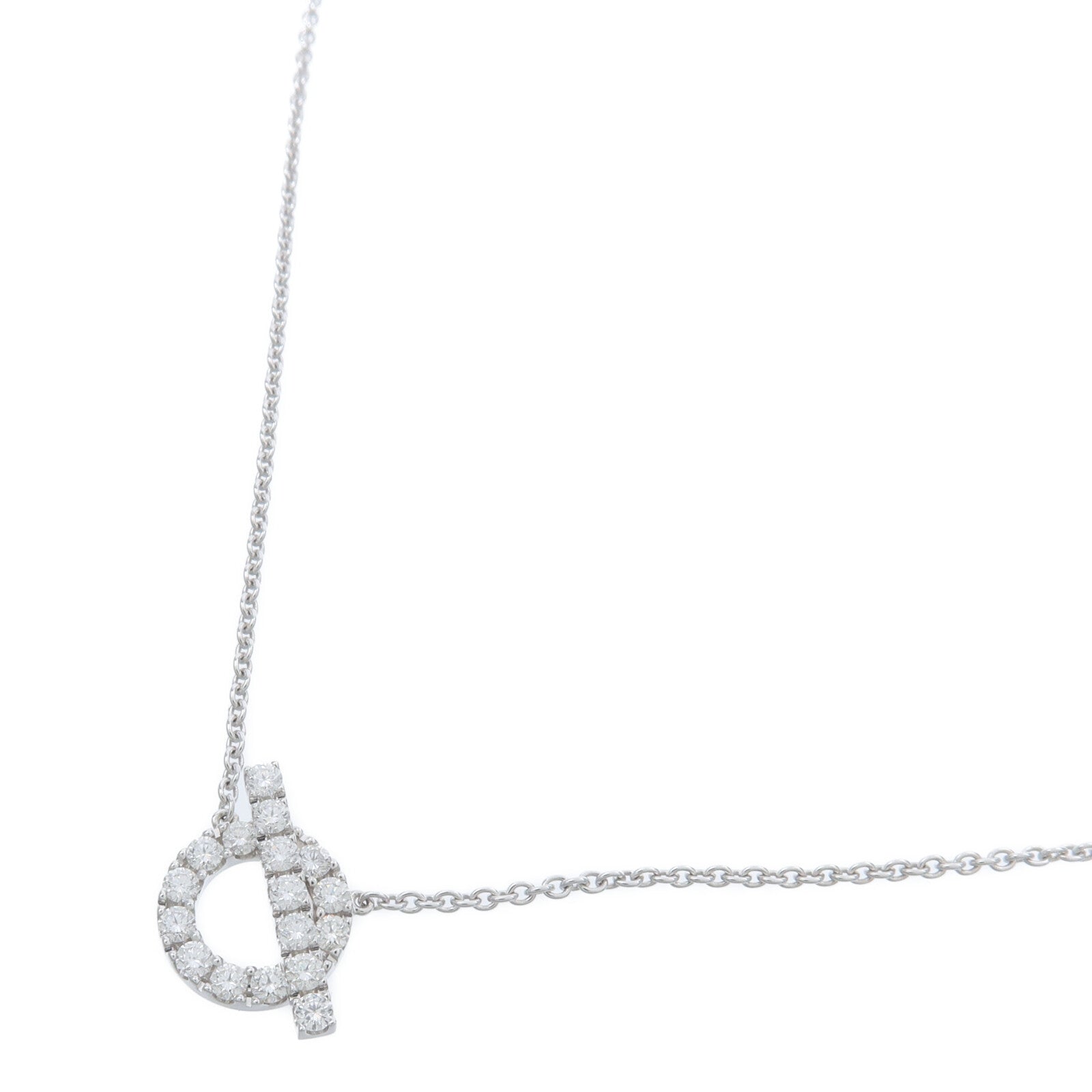 HERMES 18K白金Finesse Pendant鑽石項鍊
