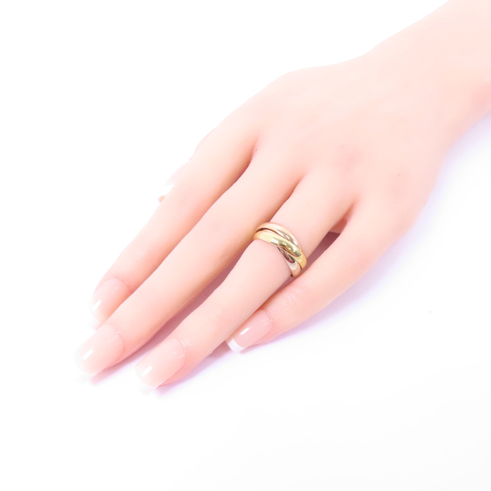CARTIER 18K黃金/白金/玫瑰金Les Must De Trinity戒指Cartier#49/US#4.75