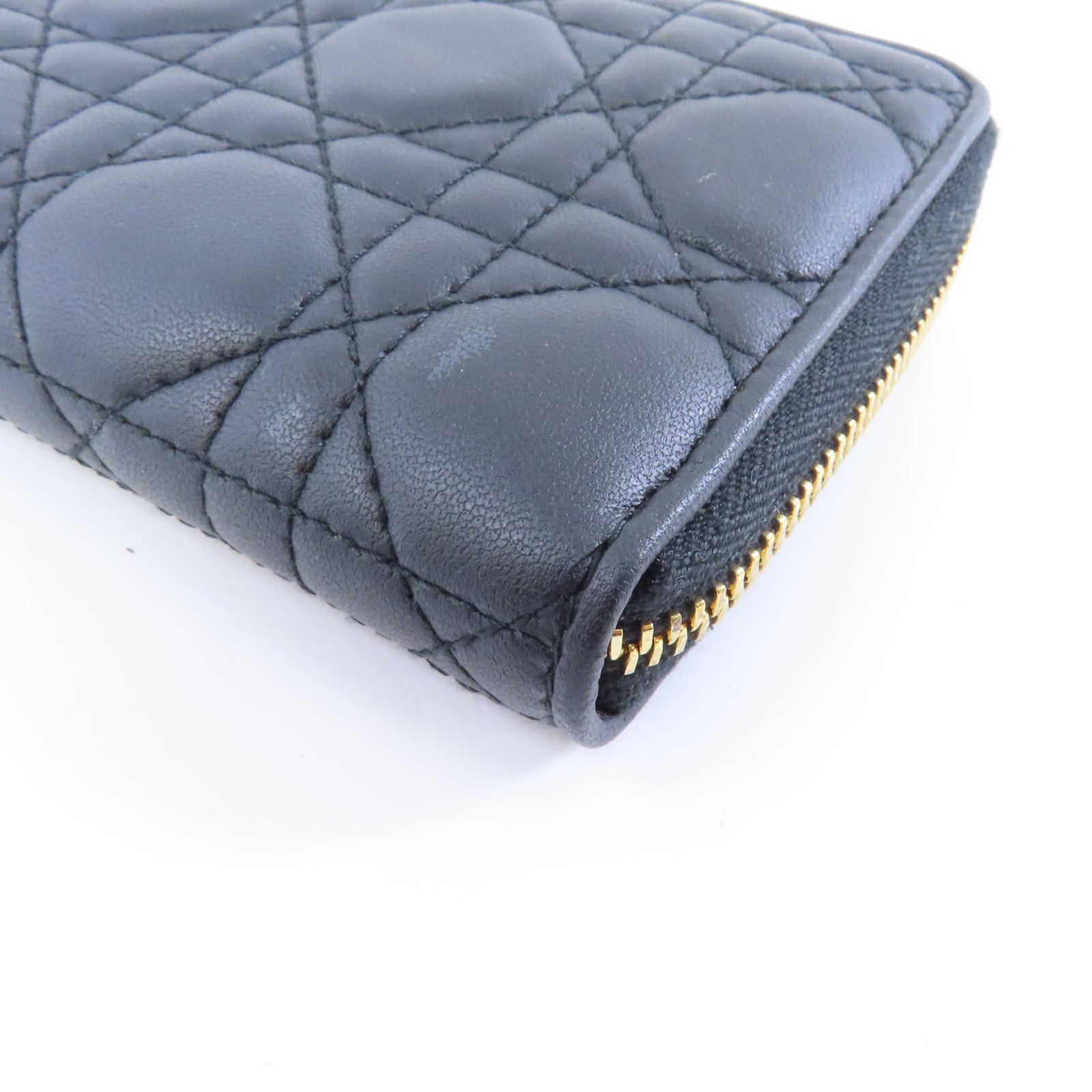 Dior 羊皮皮革Long Wallet金扣長錢包黑色