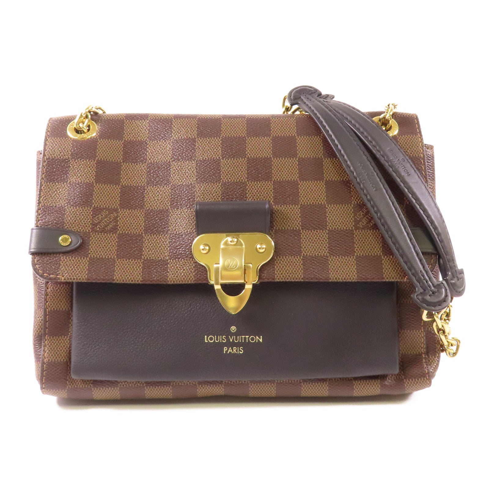 LOUIS VUITTON Damier Vavin PM金扣鏈帶肩背袋