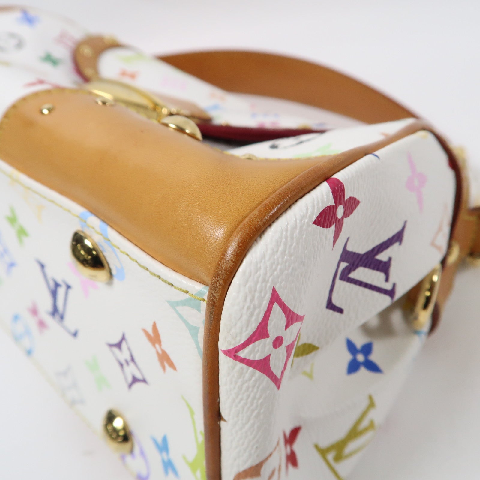LOUIS VUITTON 【激減優惠】Monogram Multicolore Beverly MM金扣肩背袋白色/彩色