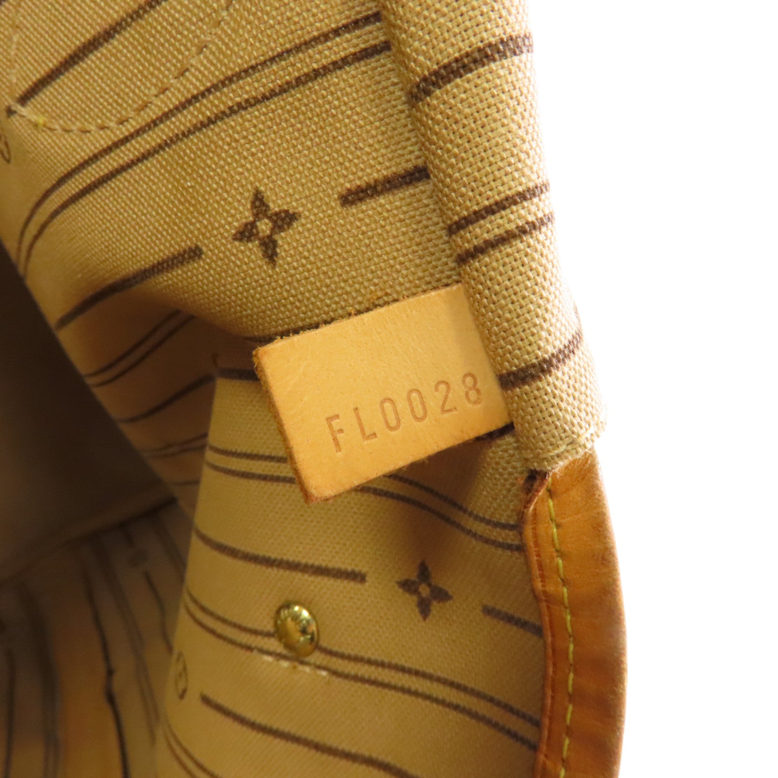 LOUIS VUITTON Monogram Neverfull GM金扣手挽袋棕色