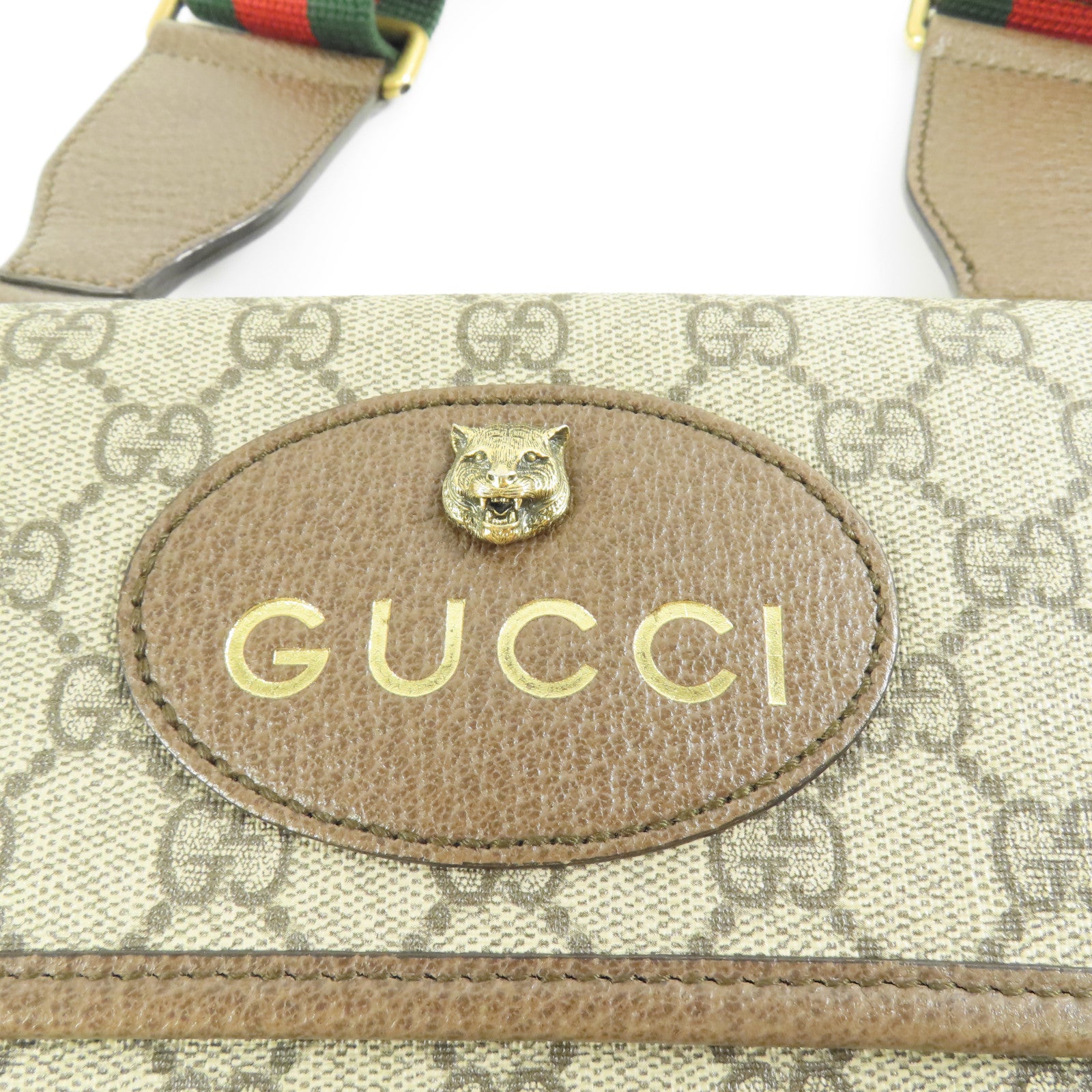 GUCCI 塗層帆布Neo Vintage Small Messenger Bag金扣肩背袋