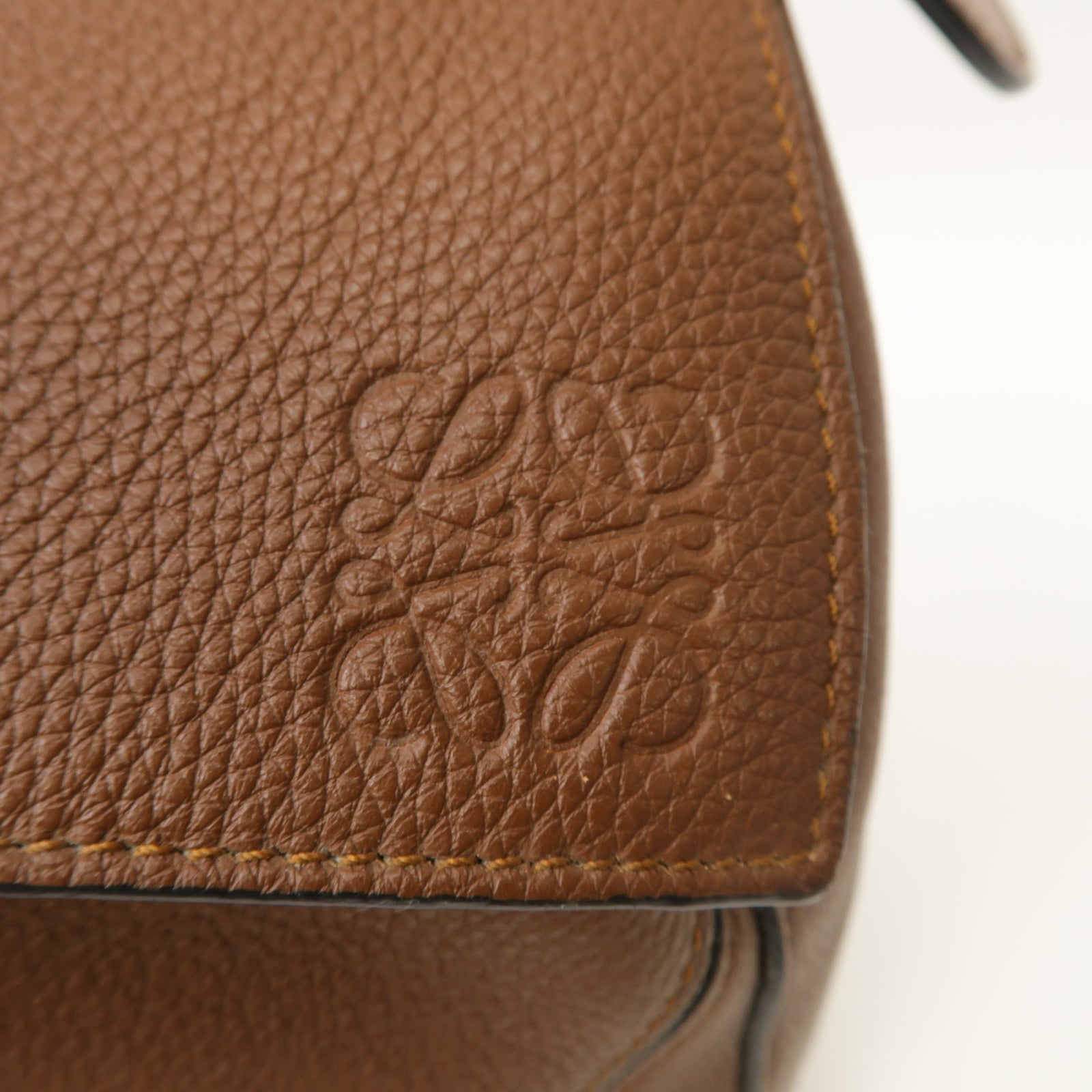 LOEWE 牛皮皮革Puzzle Shoulder Bag銀扣手挽肩背兩用袋啡色