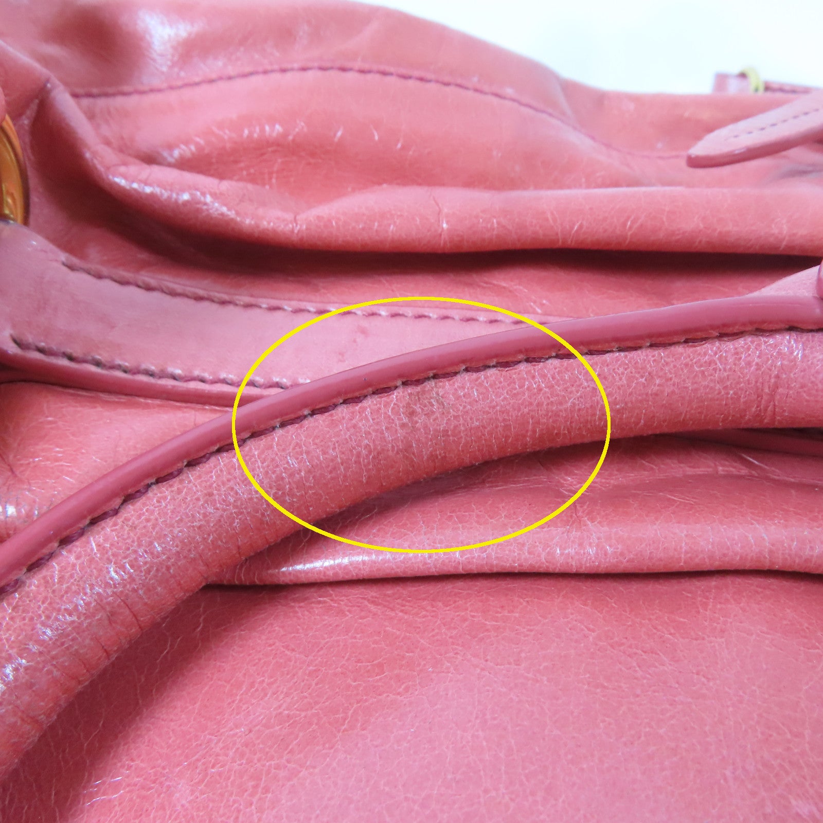 Miu Miu 牛皮皮革2 Way Shoulder Bag金扣手挽肩背兩用袋粉紅色