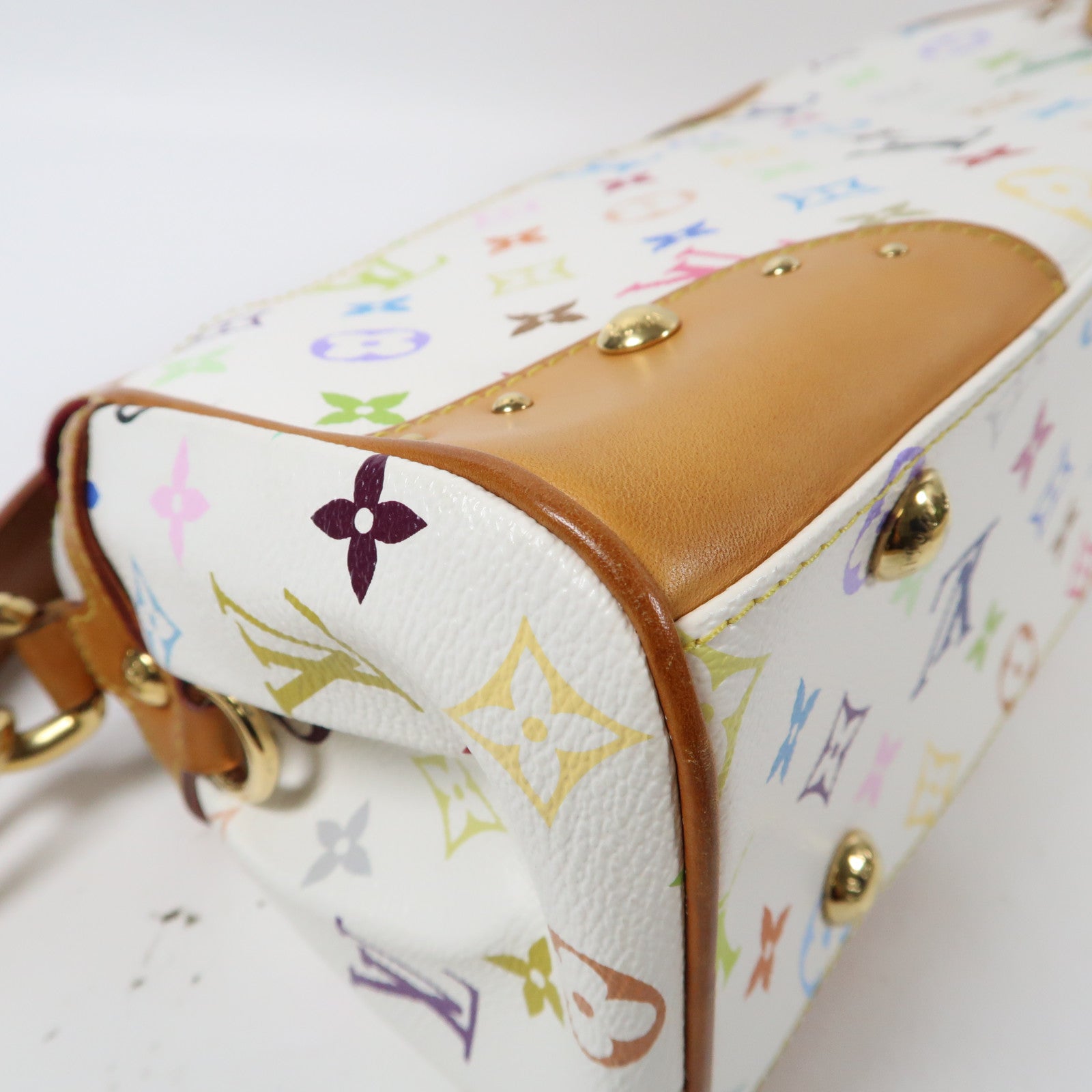 LOUIS VUITTON 【激減優惠】Monogram Multicolore Beverly MM金扣肩背袋白色/彩色