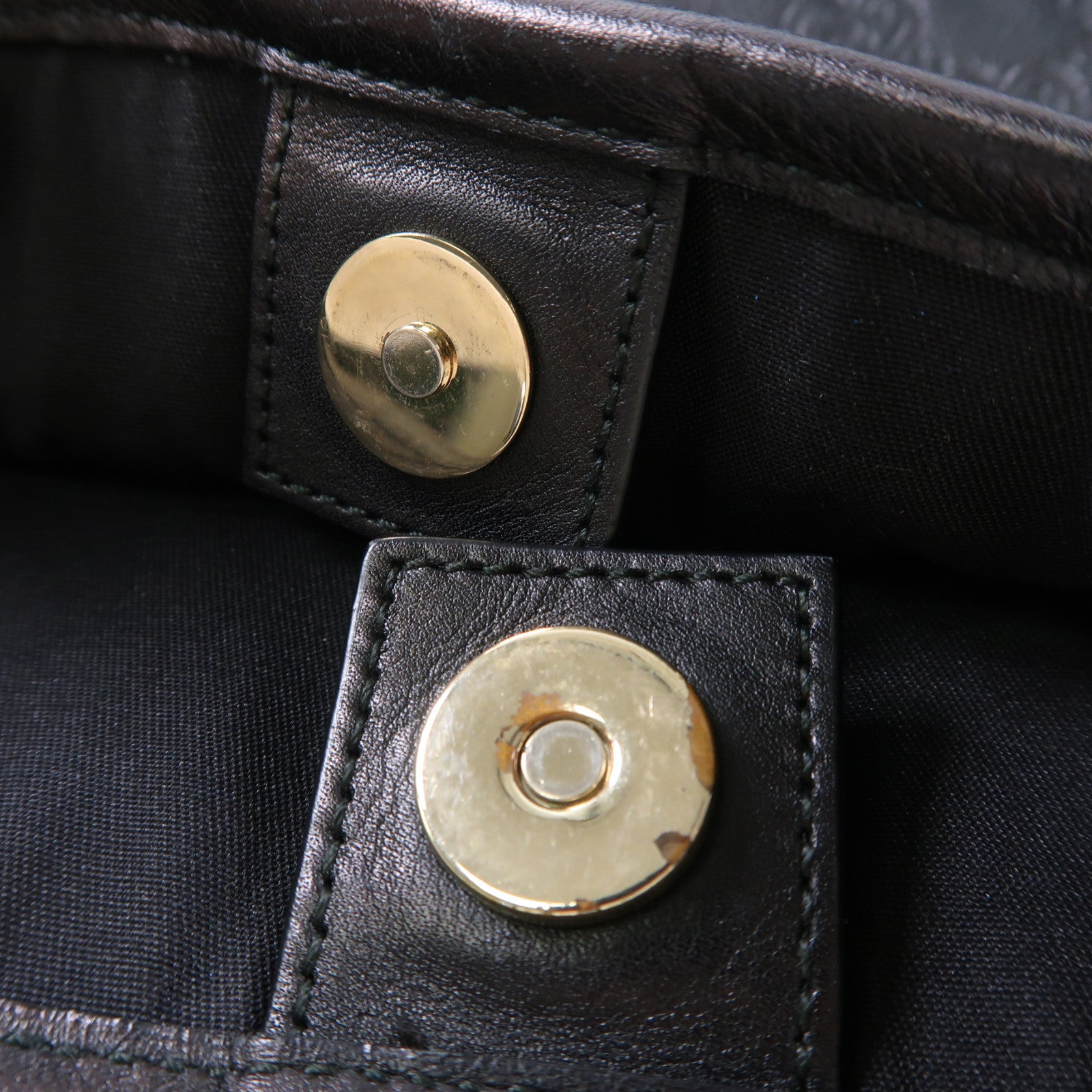 GUCCI 牛皮皮革Shoulder Tote金扣肩背袋/手挽袋黑色
