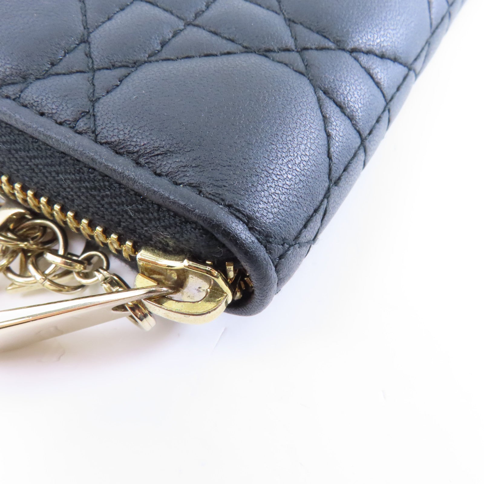 Dior 羊皮皮革Long Wallet金扣長錢包黑色