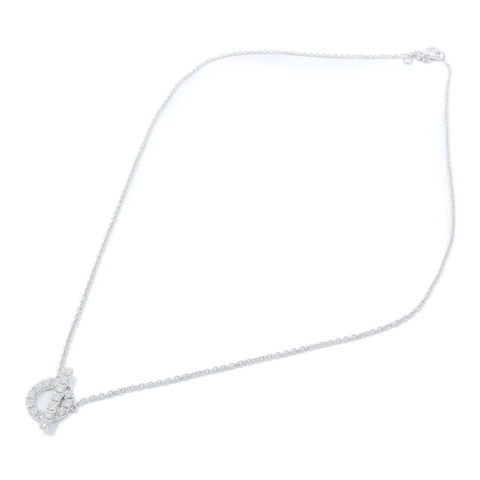 HERMES 18K白金Finesse Pendant鑽石項鍊