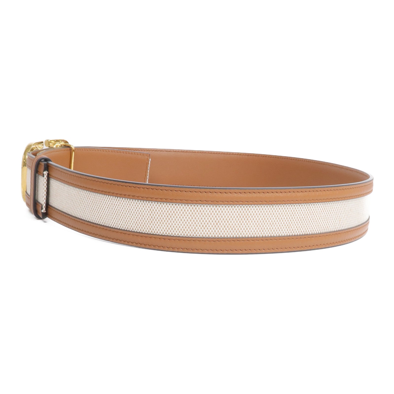 Valentino 帆布/皮革Belt金扣皮帶