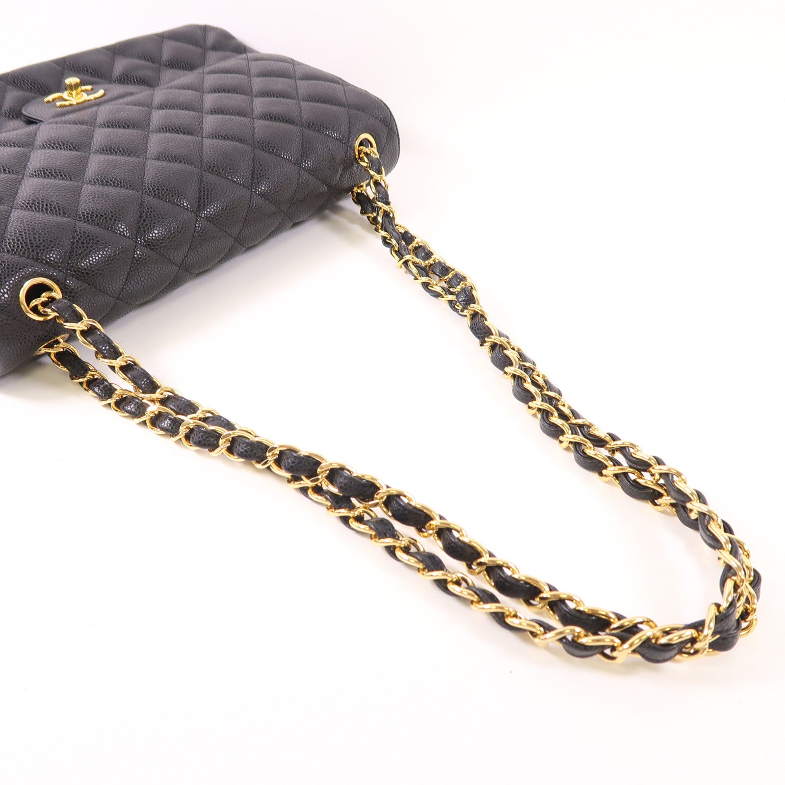 CHANEL CC GHW Large Classic Chain Shoulder Bag Calfskin Leather Black