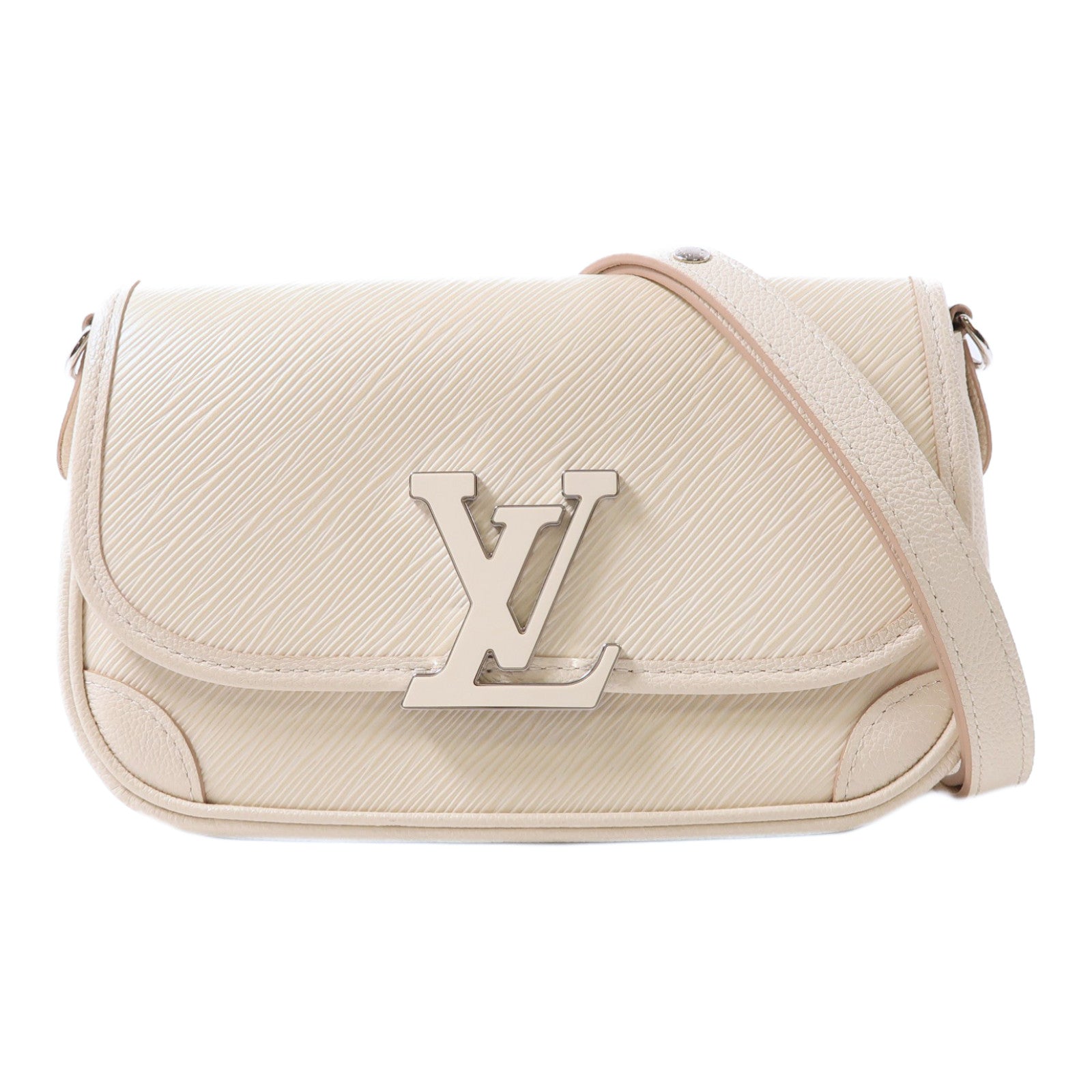 LOUIS VUITTON Epi Buci銀扣肩背袋米色