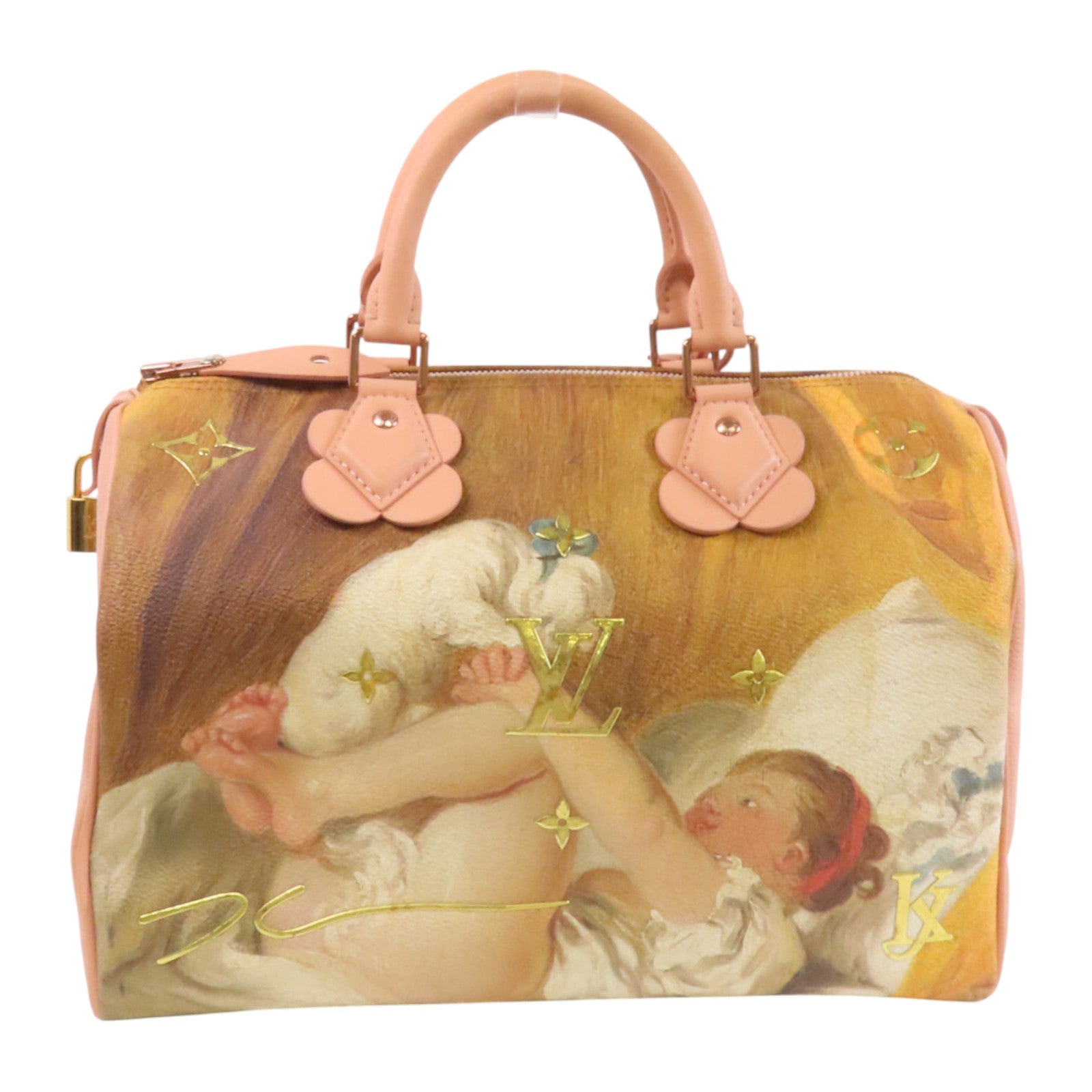LOUIS VUITTON 【激減優惠】Calf Paintingp Fragonard Speedy 30金扣手挽袋