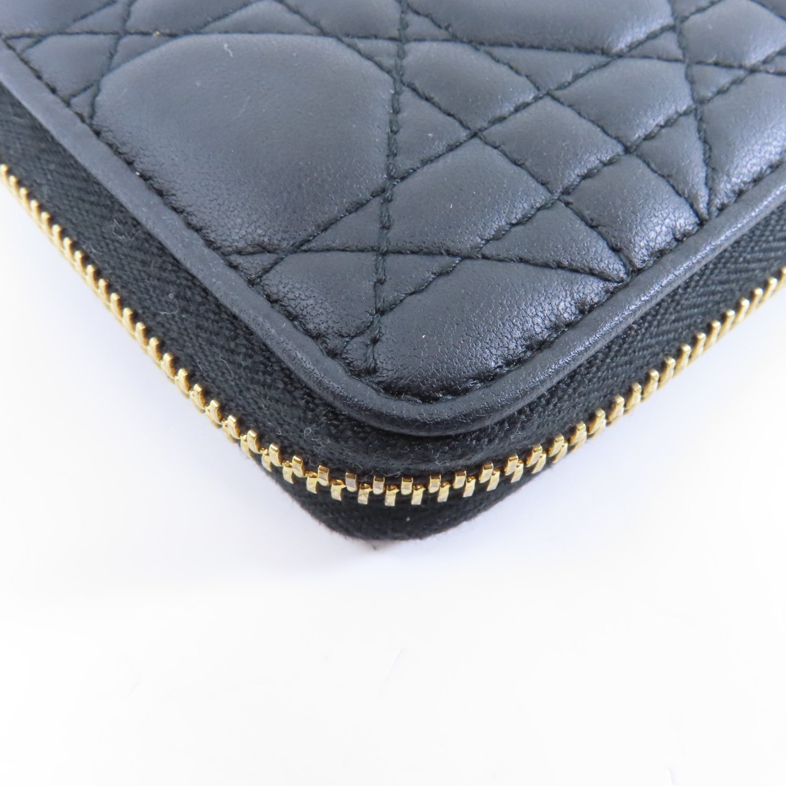 Dior 羊皮皮革Long Wallet金扣長錢包黑色