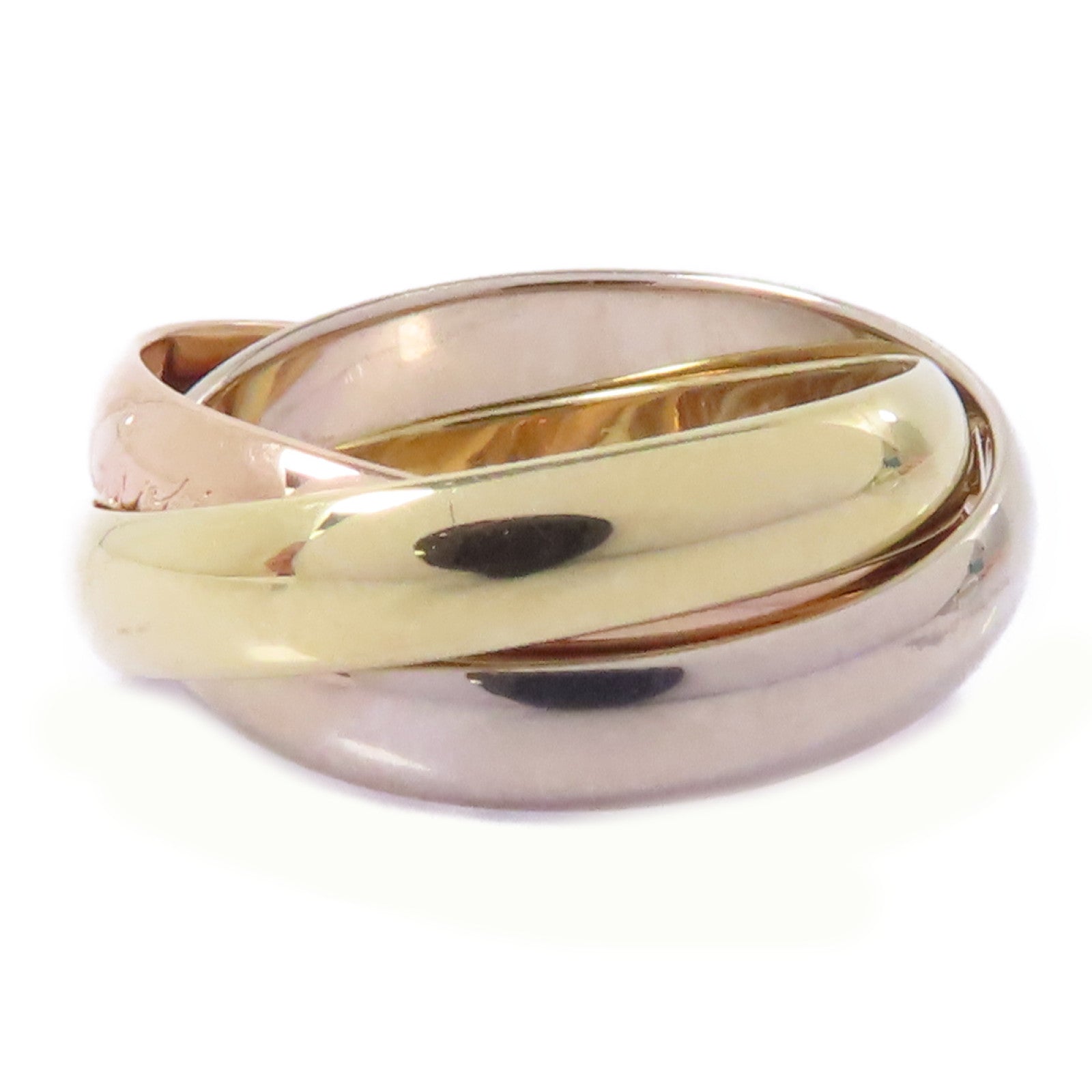 CARTIER 18K黃金/白金/玫瑰金Les Must De Trinity戒指Cartier#49/US#4.75