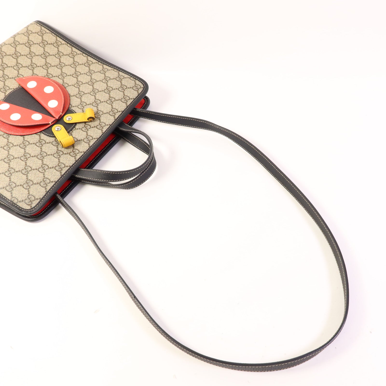 GUCCI 塗層帆布Ladybug Kids Tote Bag銀扣手挽肩背兩用袋