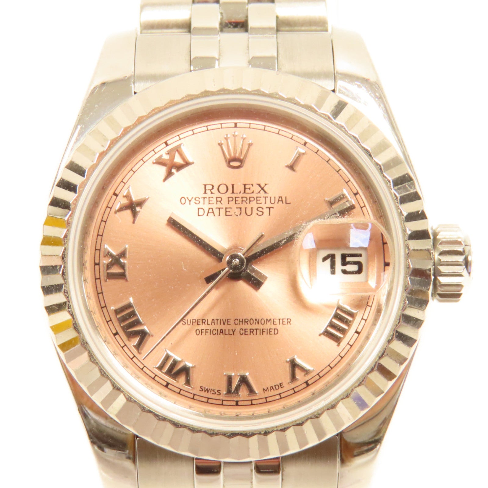ROLEX Lady Datejust不鏽鋼手錶自動機芯粉紅色