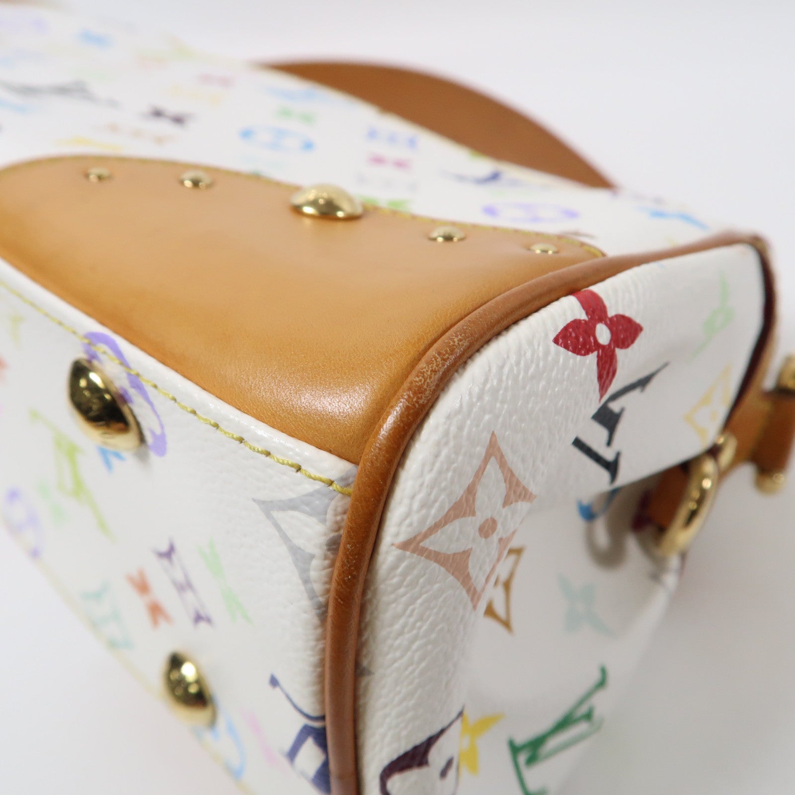 LOUIS VUITTON 【激減優惠】Monogram Multicolore Beverly MM金扣肩背袋白色/彩色