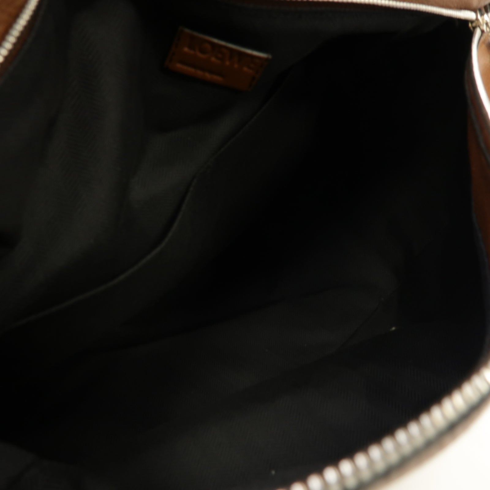 LOEWE 牛皮皮革Puzzle Shoulder Bag銀扣手挽肩背兩用袋啡色