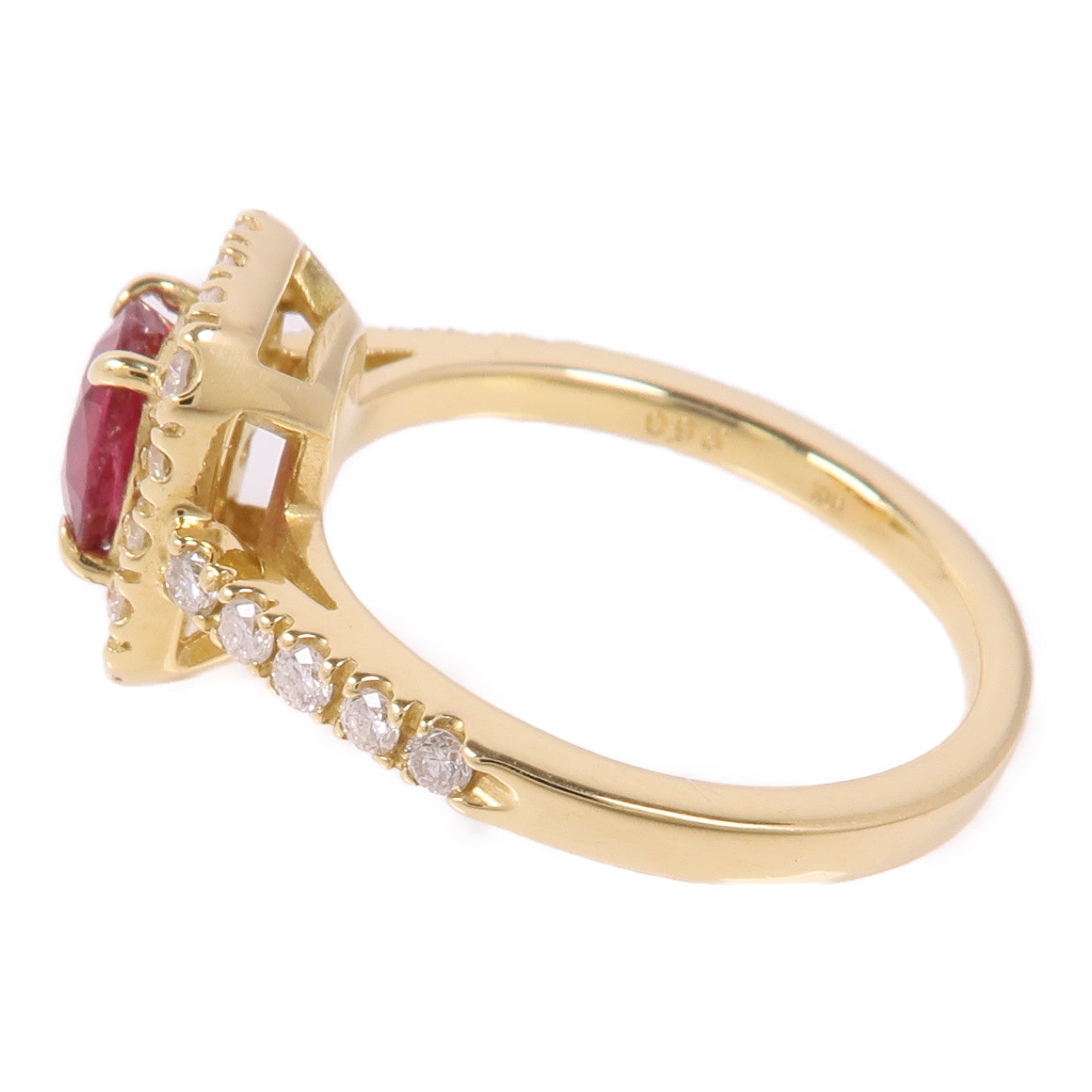 JEWELRY Ruby Diamond Ring 18K Yellow Gold US#5.25