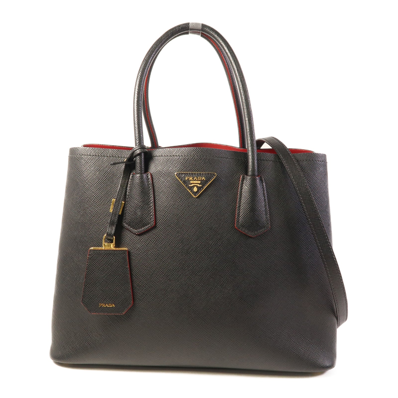 PRADA Saffiano皮革Galleria金扣手挽肩背兩用袋