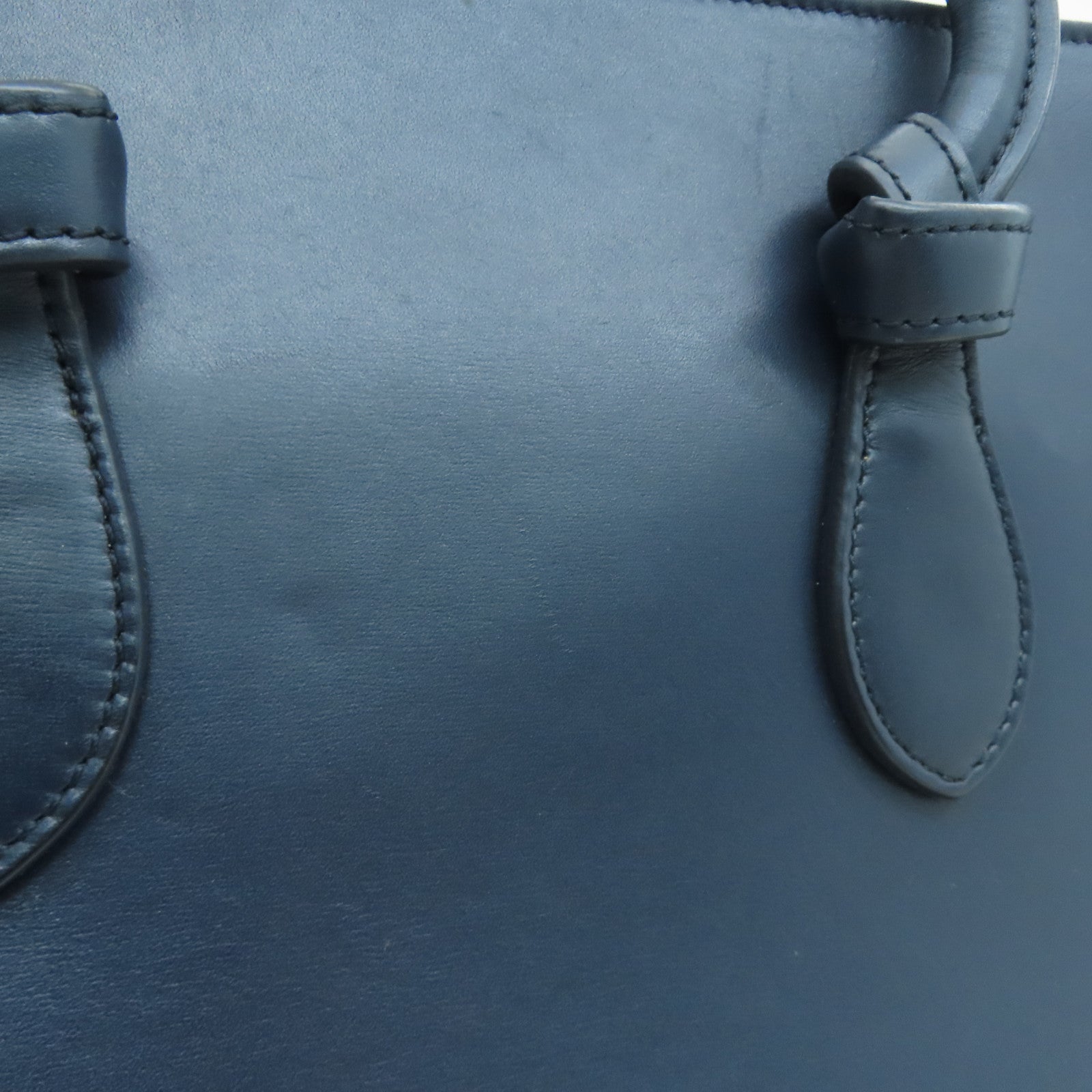 CELINE 牛皮皮革金扣肩背袋深藍色