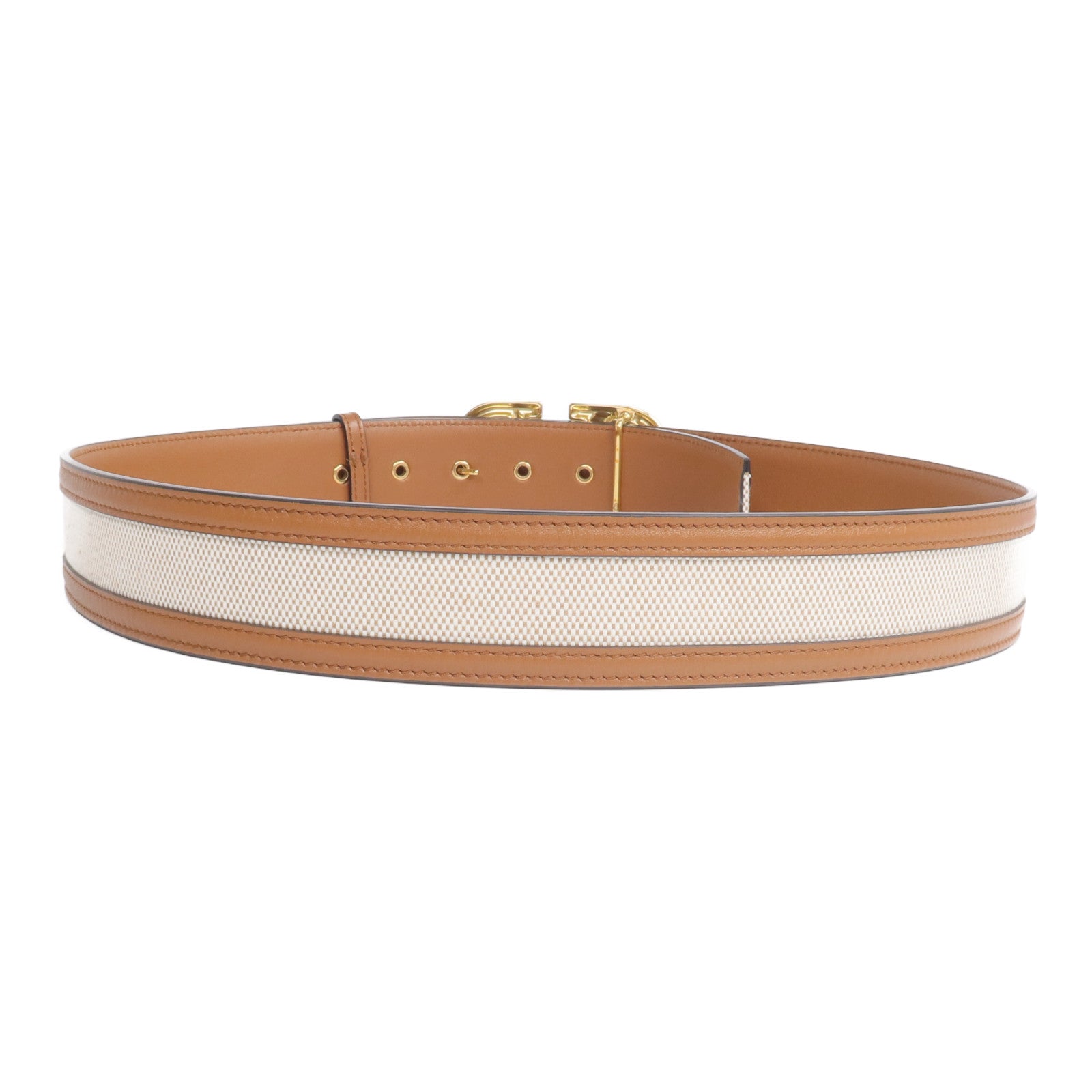 Valentino 帆布/皮革Belt金扣皮帶