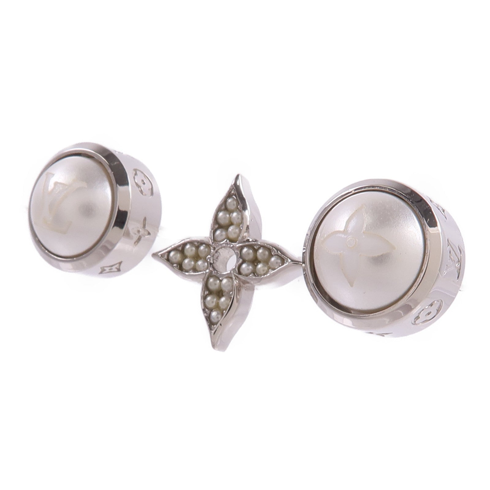 LOUIS VUITTON 金屬Pearls Fusion Set of 3 Earrings耳環