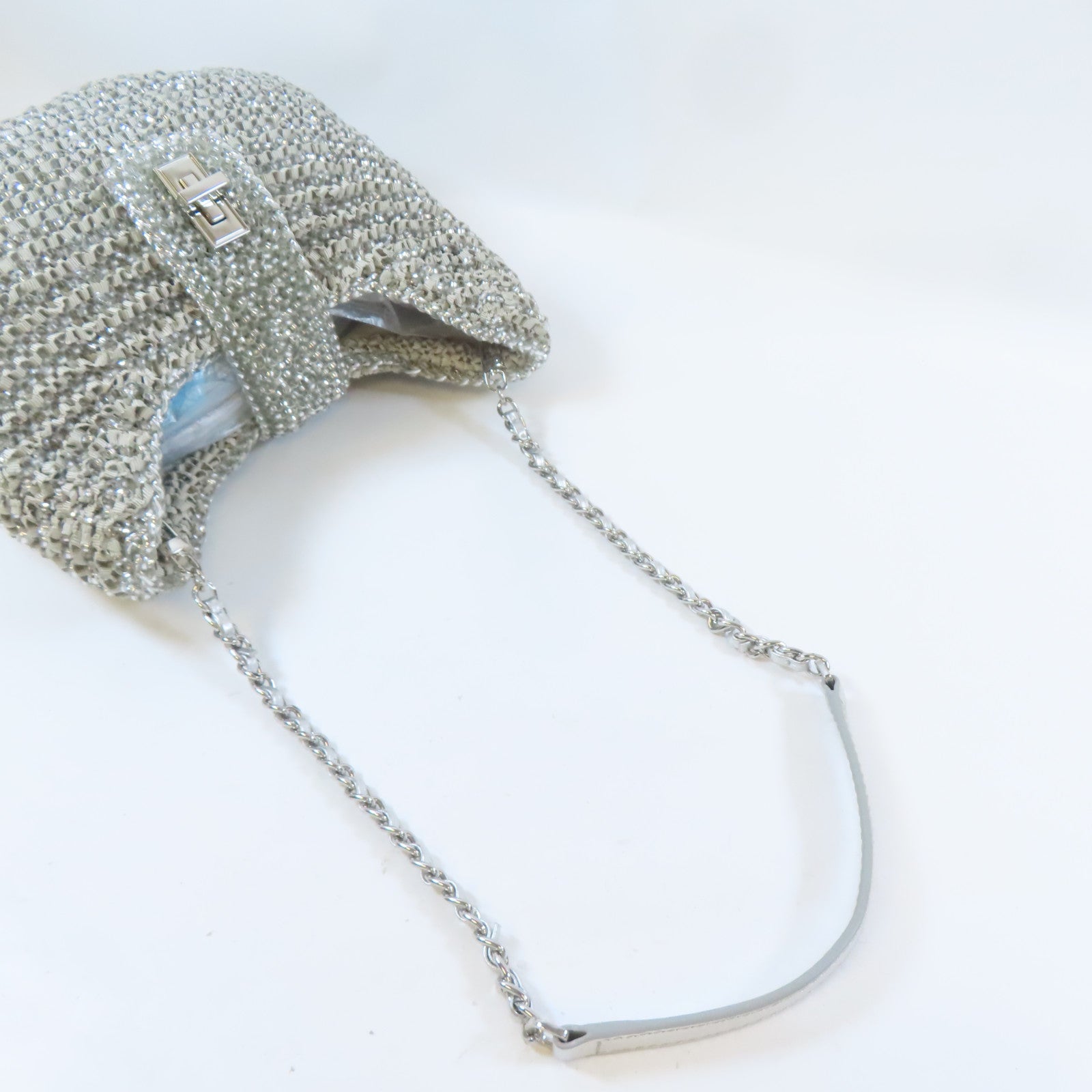 ANTEPRIMA PVC Chain Shoulder Bag銀扣鏈帶肩背袋銀色