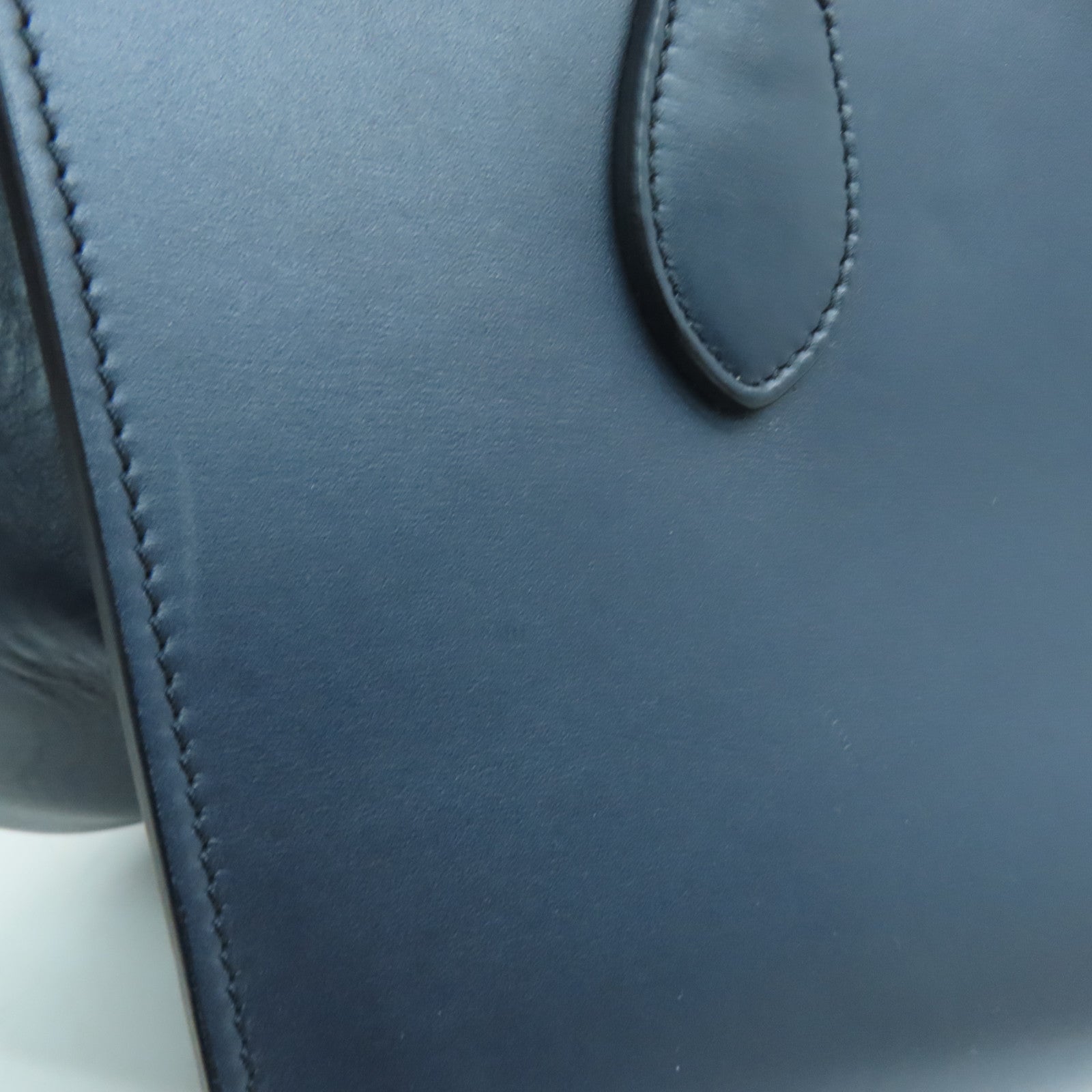 CELINE 牛皮皮革金扣肩背袋深藍色