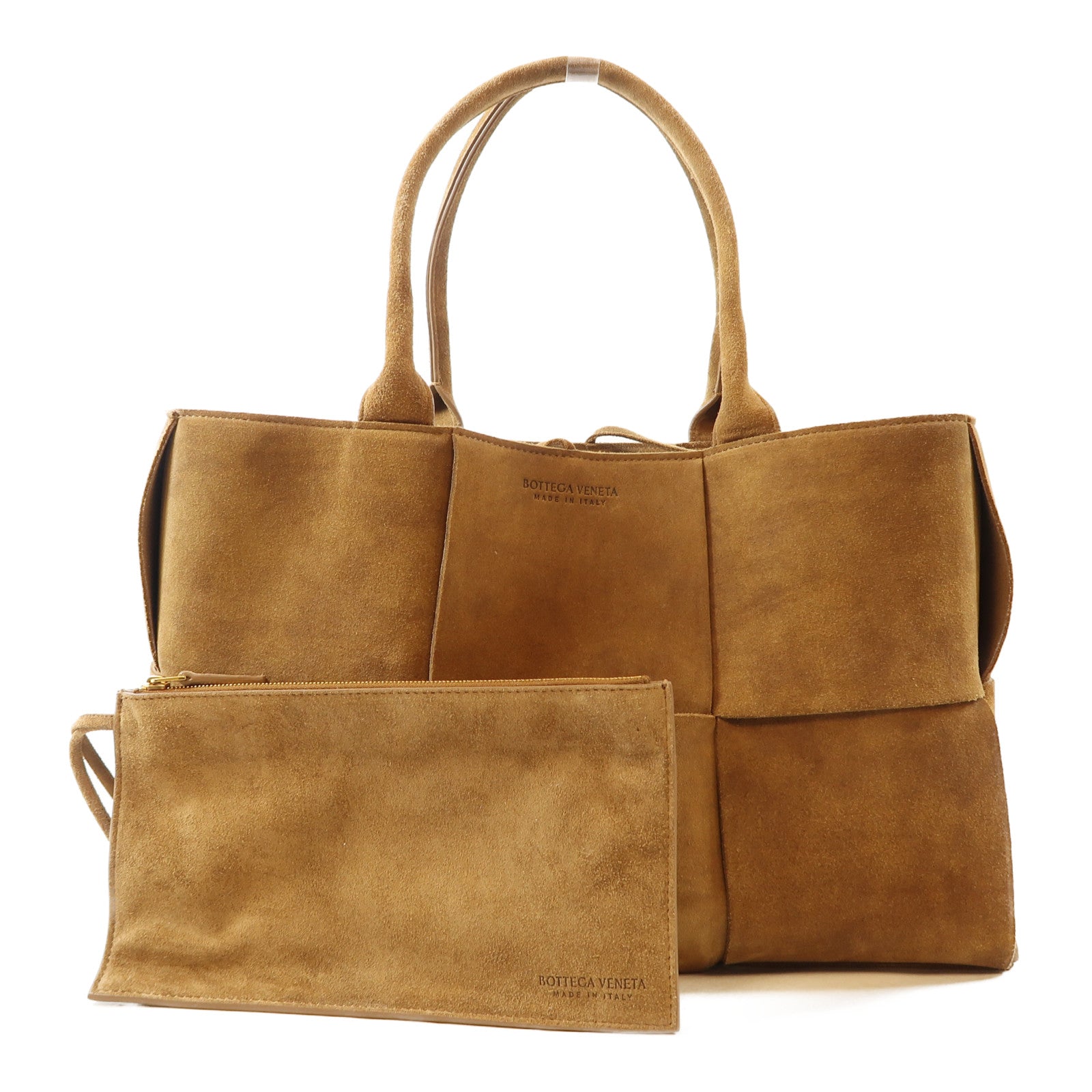BOTTEGA VENETA 麂皮皮革Medium Arco Tote Bag金扣手挽袋啡色