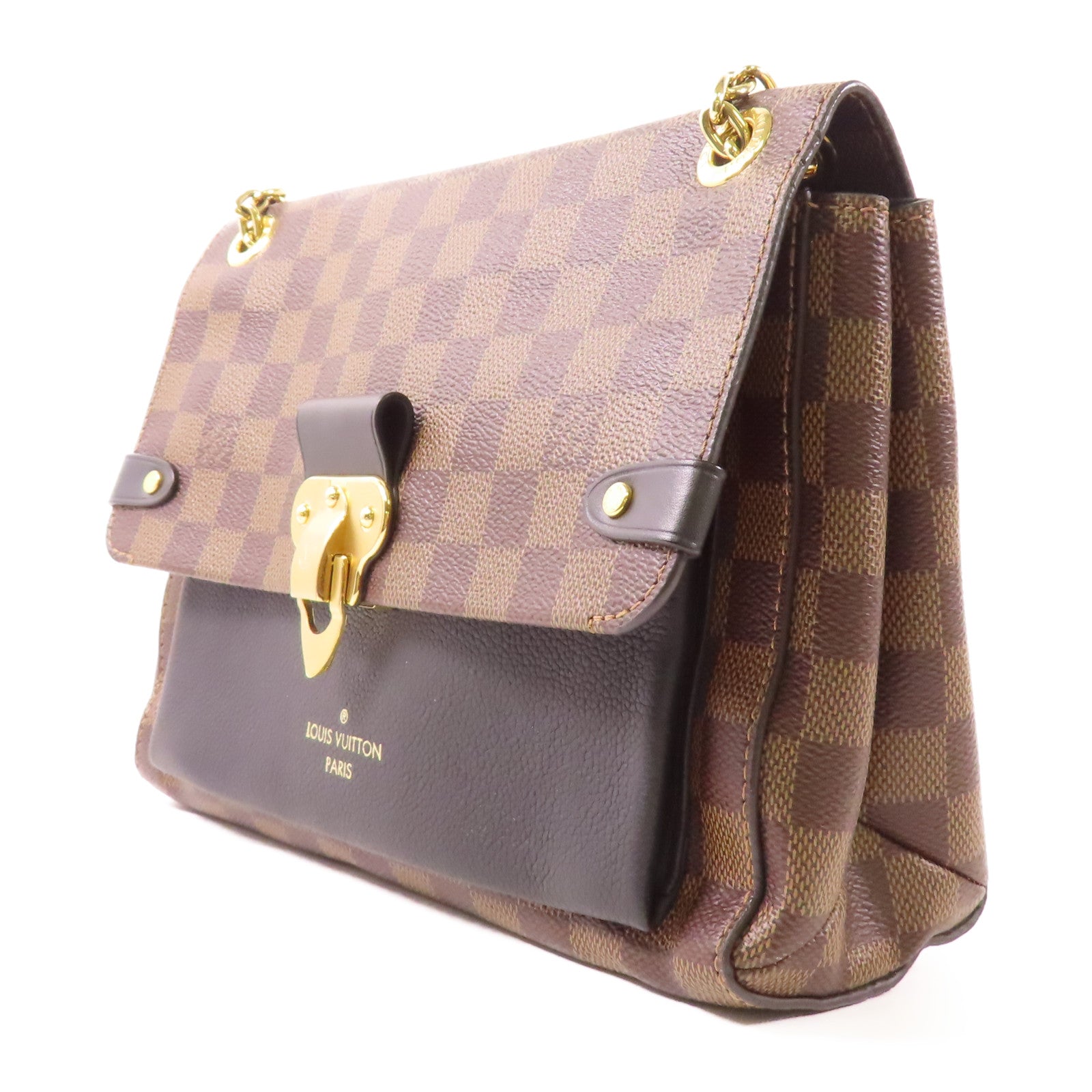 LOUIS VUITTON Damier Vavin PM金扣鏈帶肩背袋