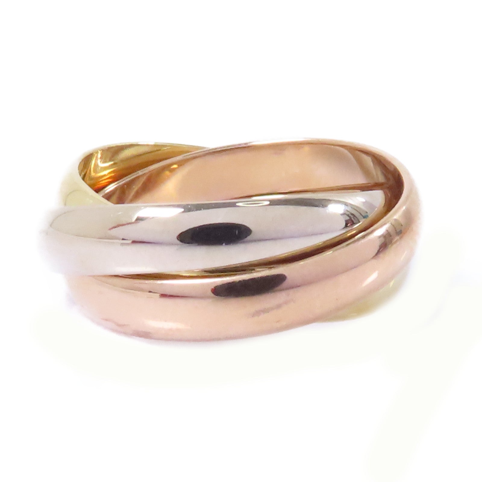 CARTIER 18K黃金/白金/玫瑰金Les Must De Trinity戒指Cartier#49/US#4.75