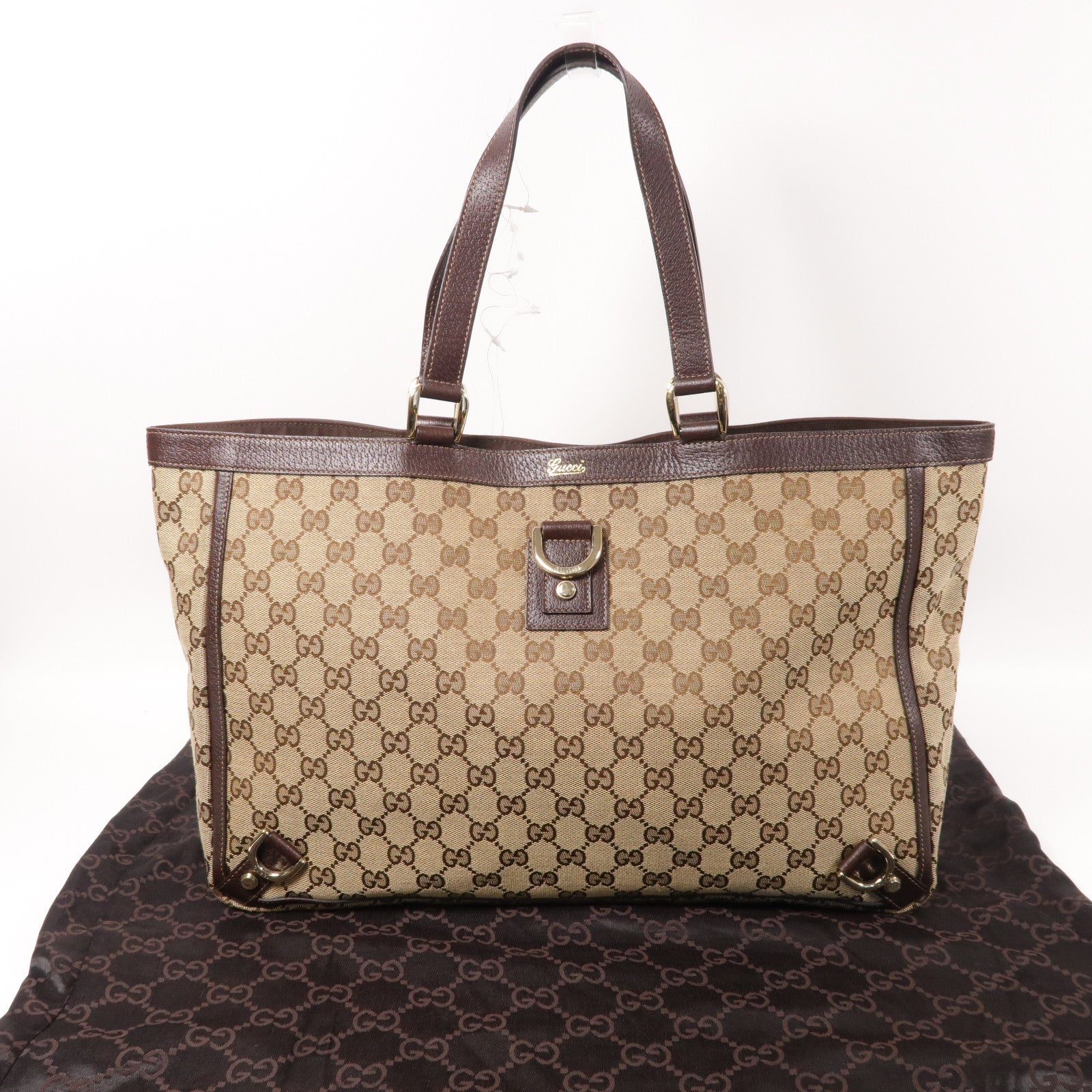 GUCCI 帆布Shoulder Bag金扣肩背袋啡色