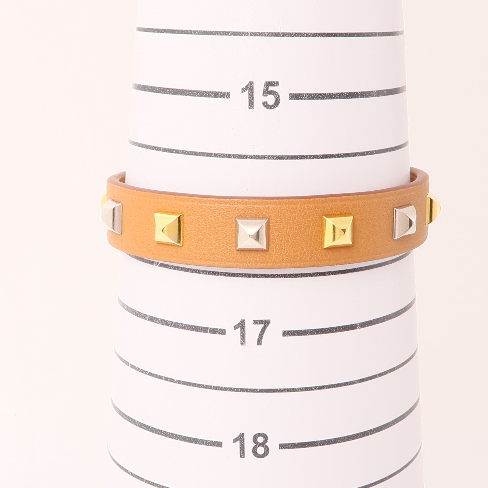 HERMES Swift皮革Mini Dog Bracelet手鐲Gold棕色/金色/銀色