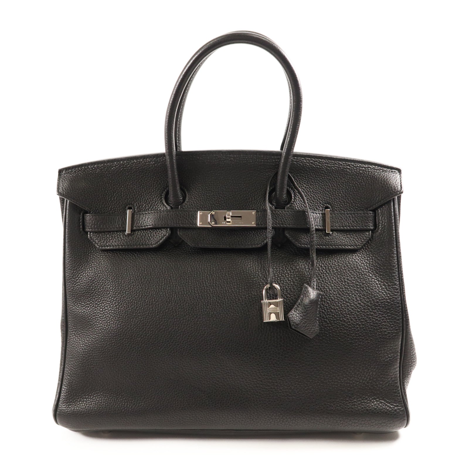 HERMES Togo皮革Birkin 35銀扣手挽袋Noir