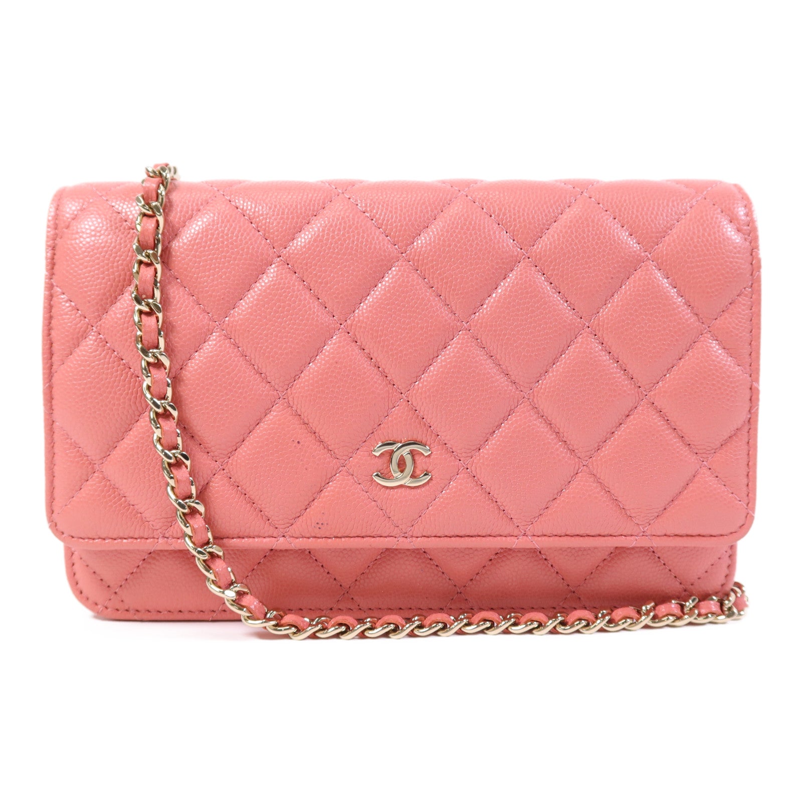 CHANEL 牛皮皮革WOC Wallet On Chain金扣鏈帶肩背袋