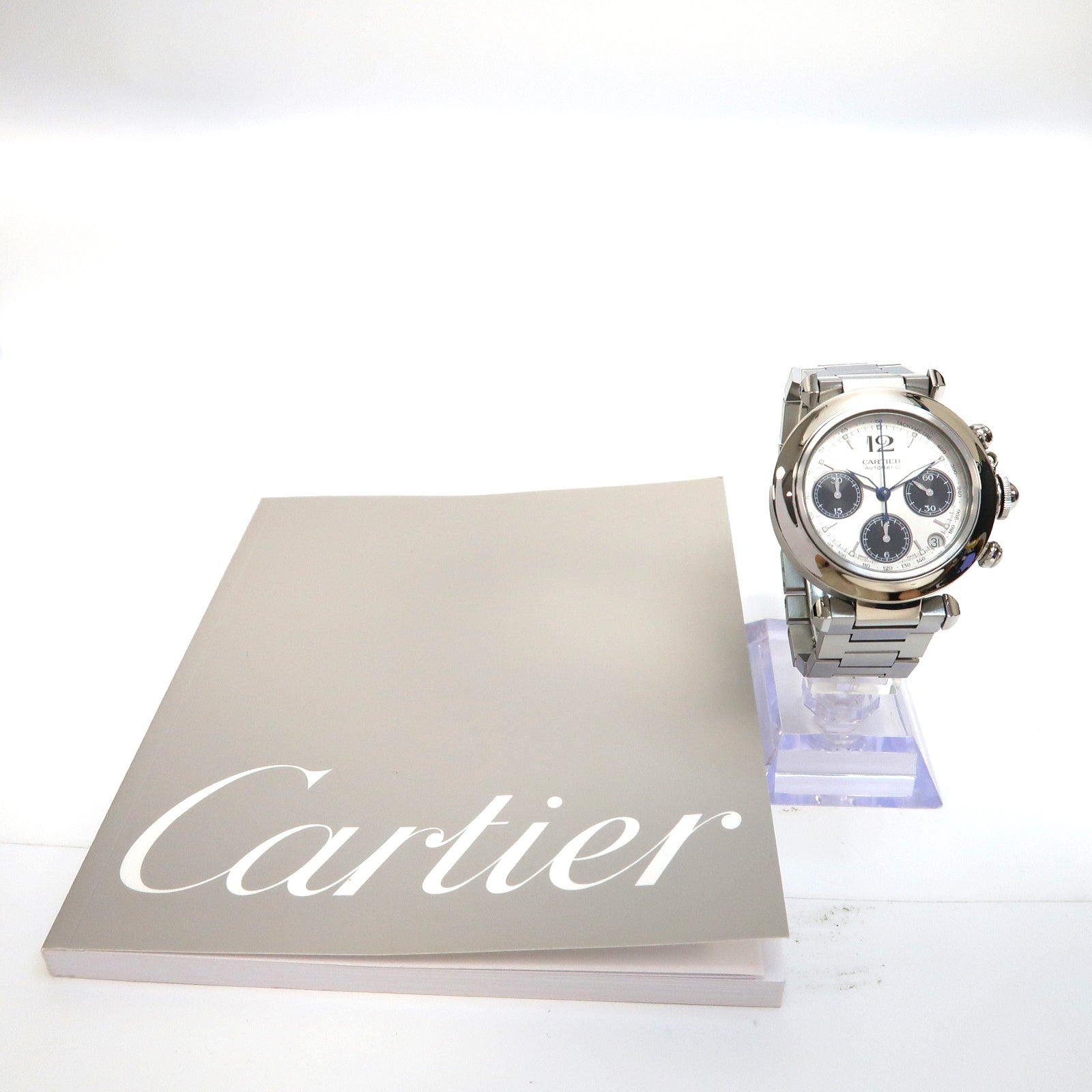 CARTIER Pasha C不鏽鋼手錶自動機芯銀色