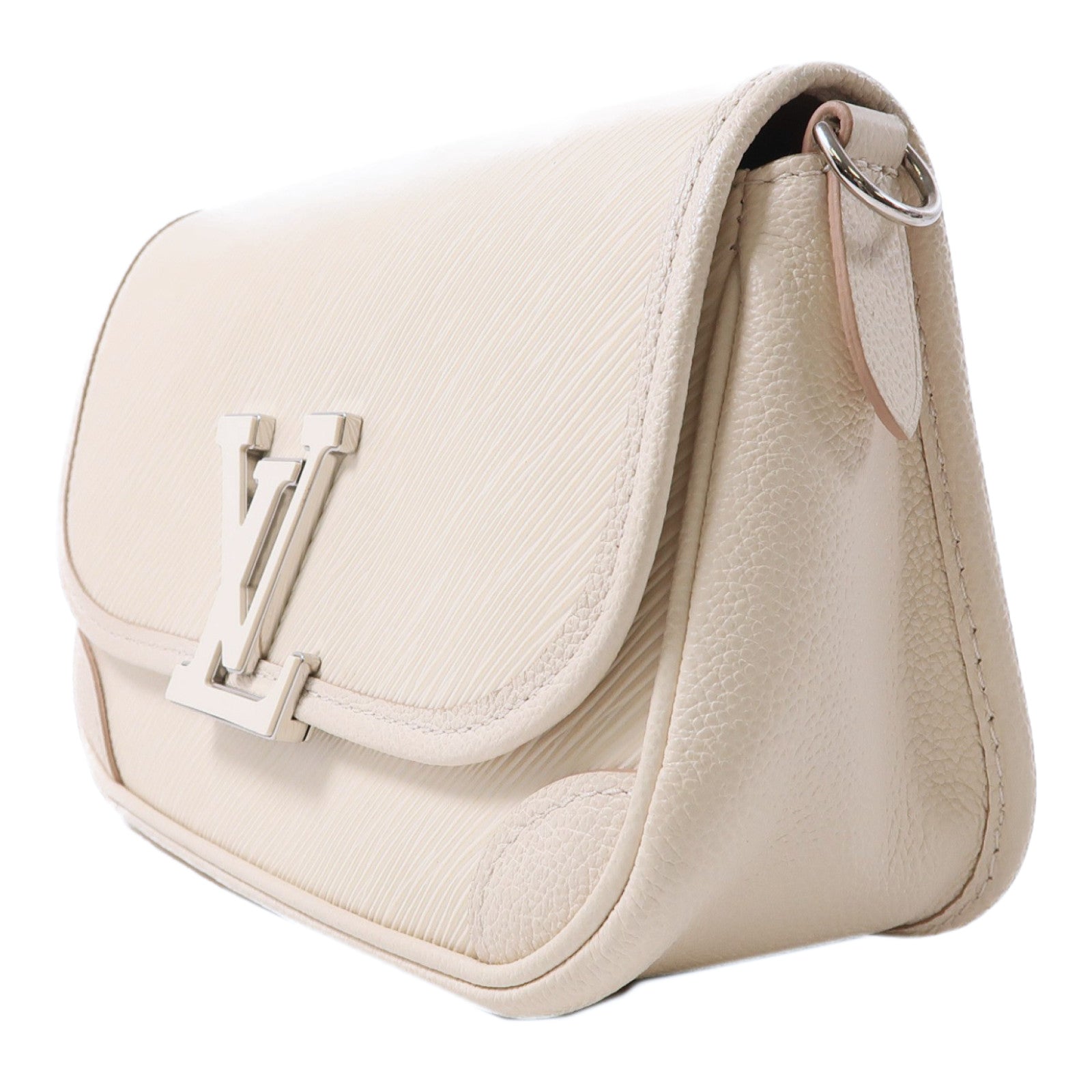 LOUIS VUITTON Epi Buci銀扣肩背袋米色