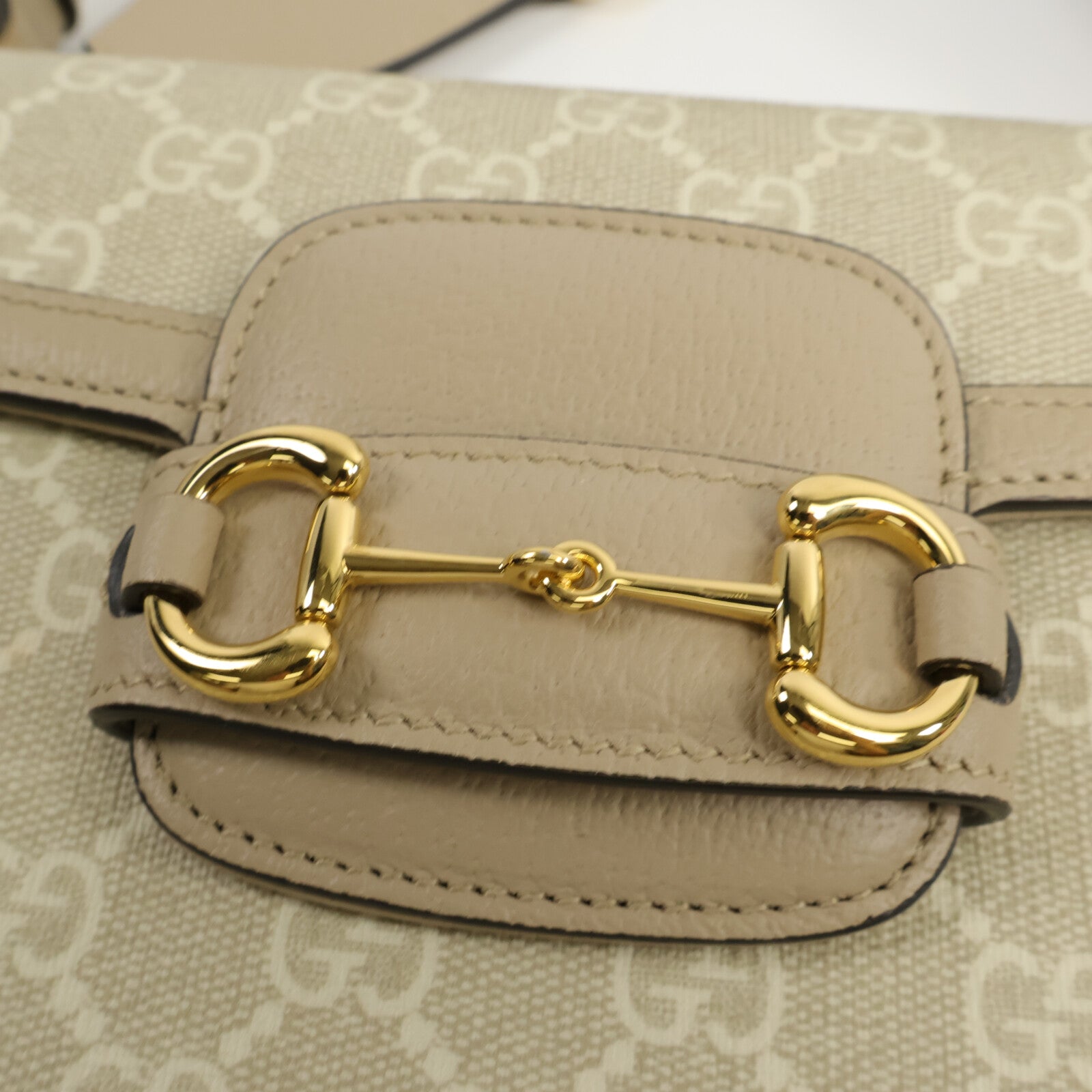 GUCCI 塗層帆布Horsebit 1955 Small Shoulder Bag肩背袋