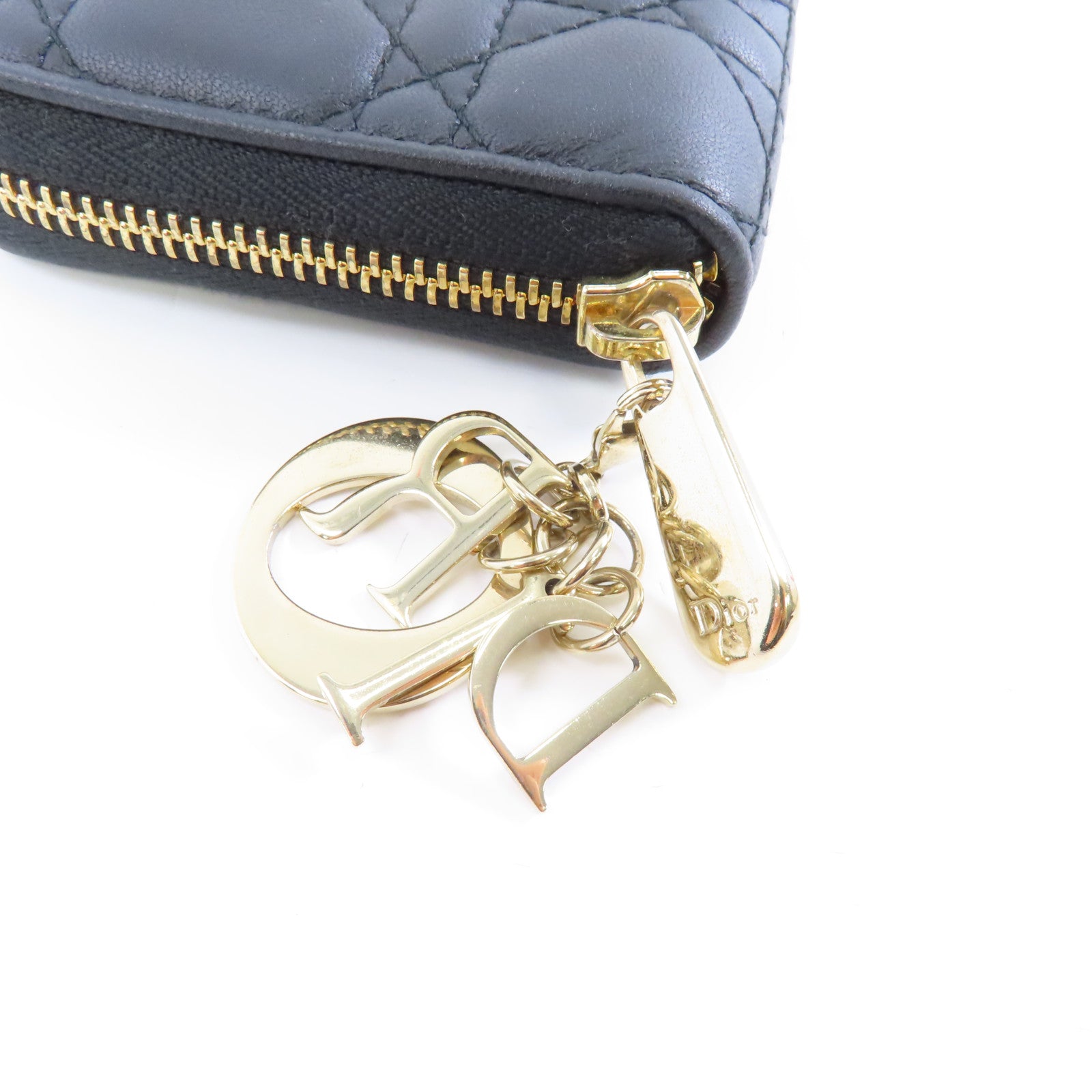 Dior 羊皮皮革Long Wallet金扣長錢包黑色