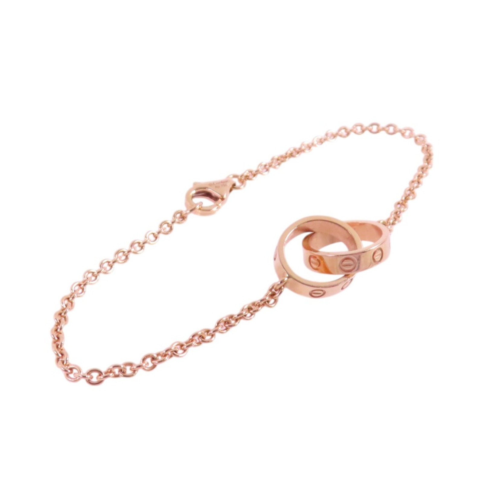 CARTIER 【激減優惠】18K玫瑰金Love Bracelet On Chain金扣手鏈