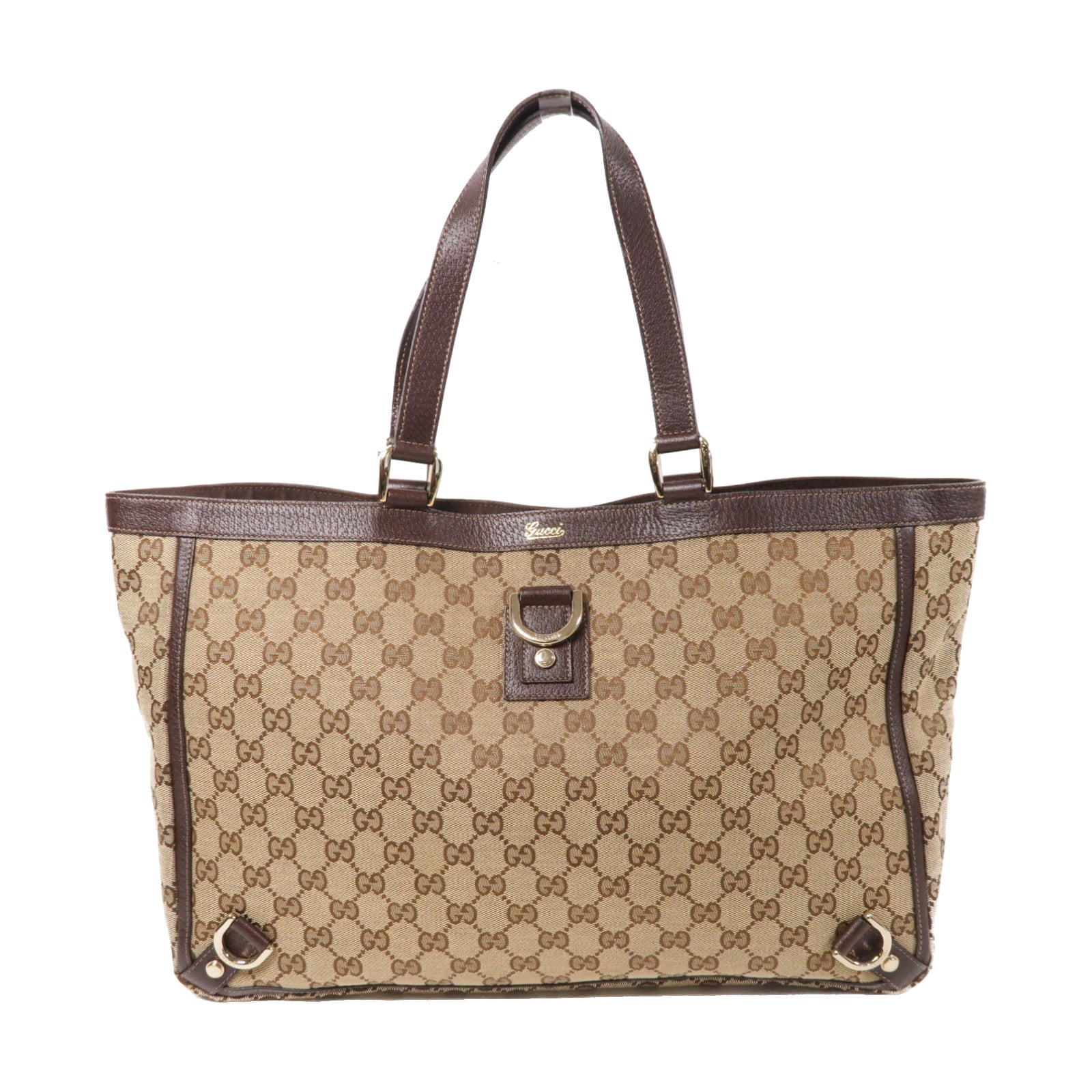 GUCCI 帆布Shoulder Bag金扣肩背袋啡色