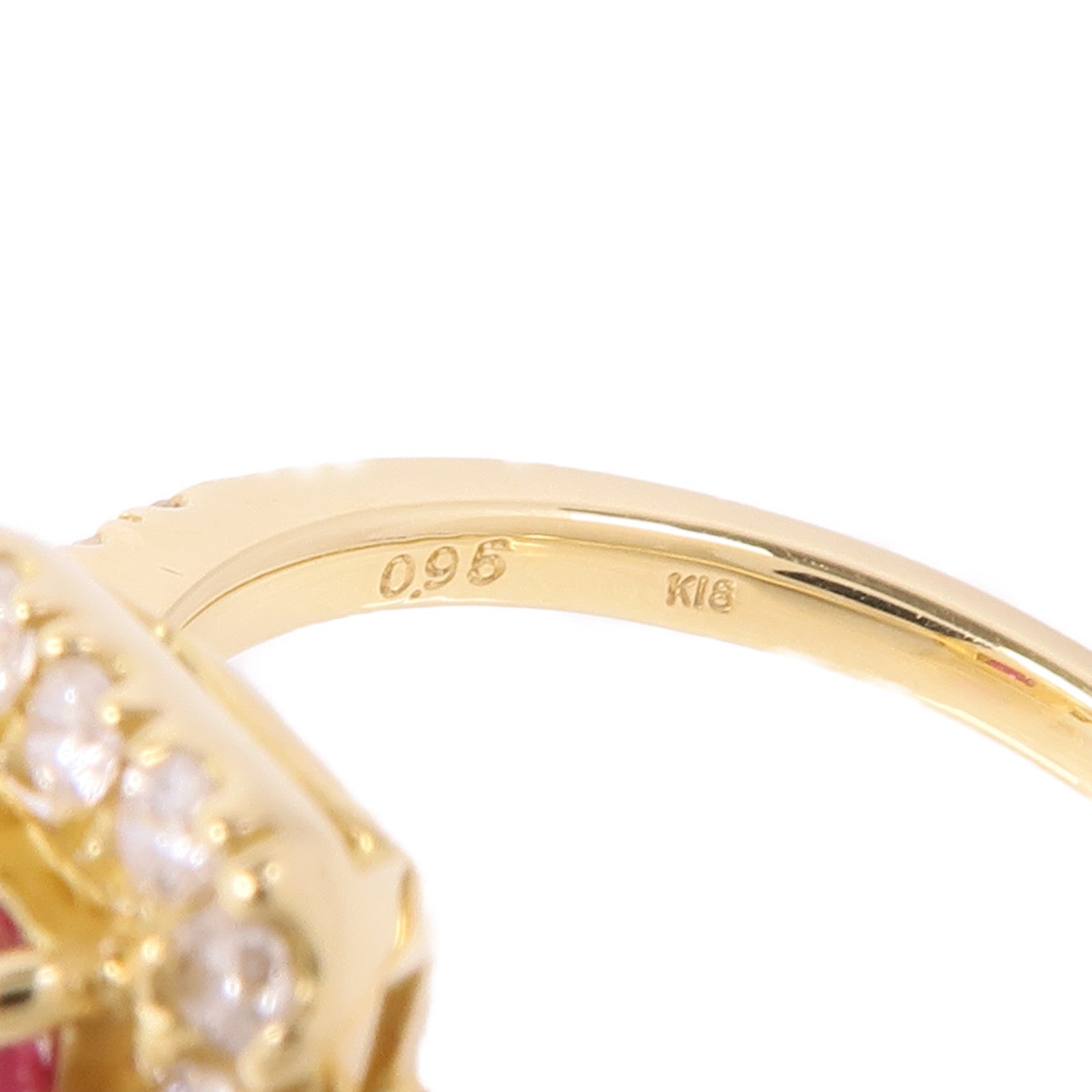 JEWELRY Ruby Diamond Ring 18K Yellow Gold US#5.25