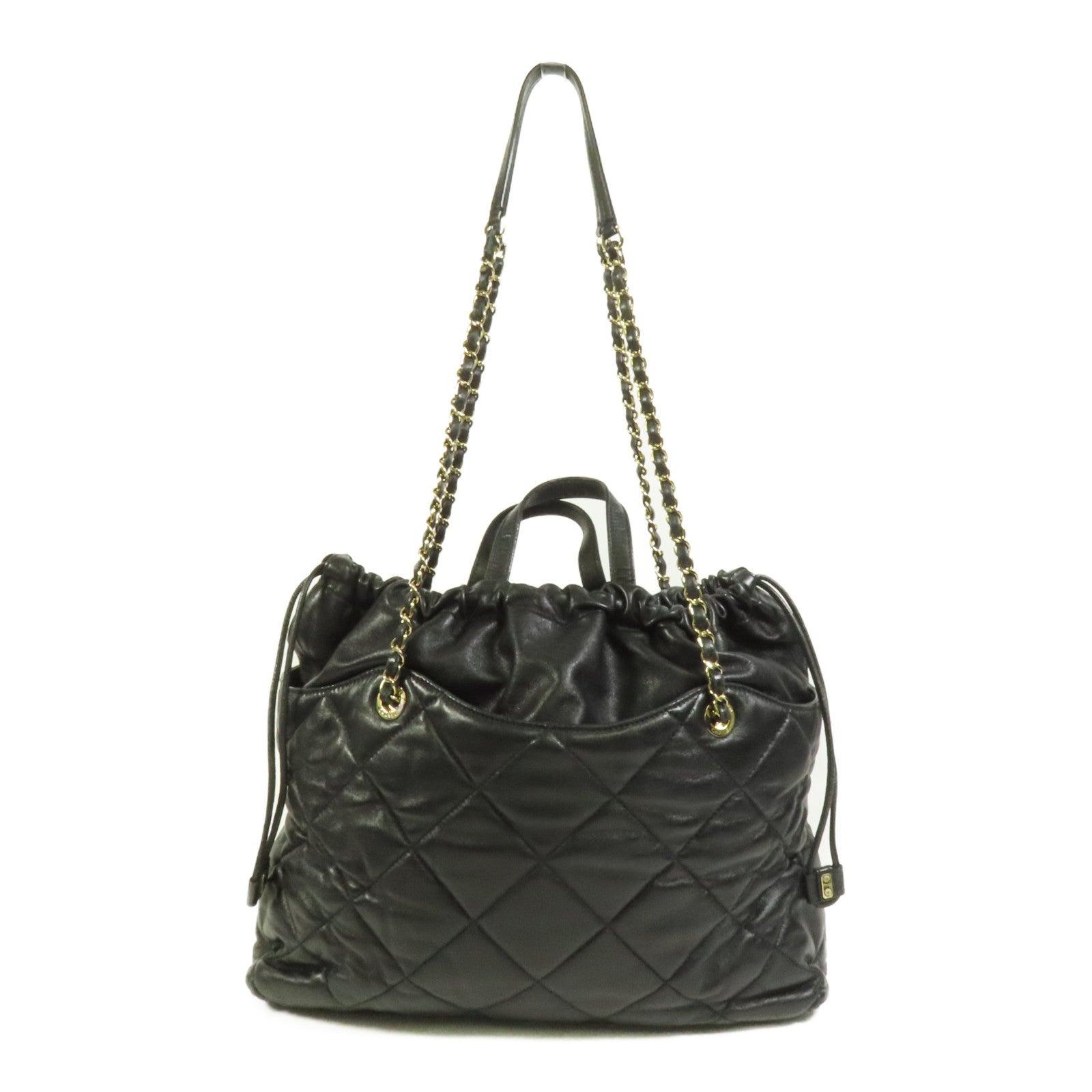 CHANEL 牛皮皮革Chain Tote金扣手挽肩背兩用袋