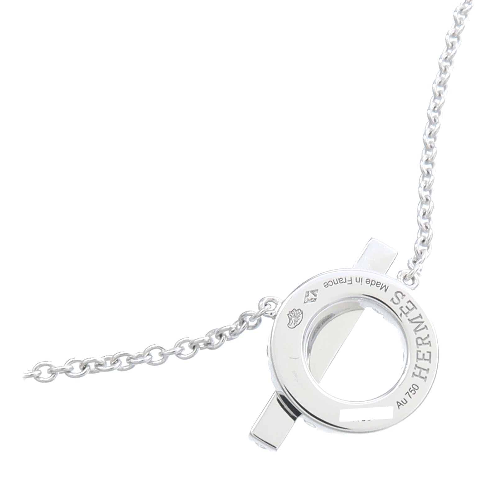 HERMES 18K白金Finesse Pendant鑽石項鍊
