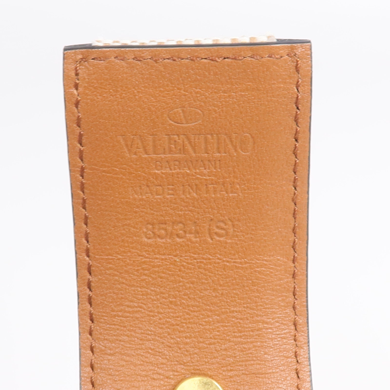 Valentino 帆布/皮革Belt金扣皮帶