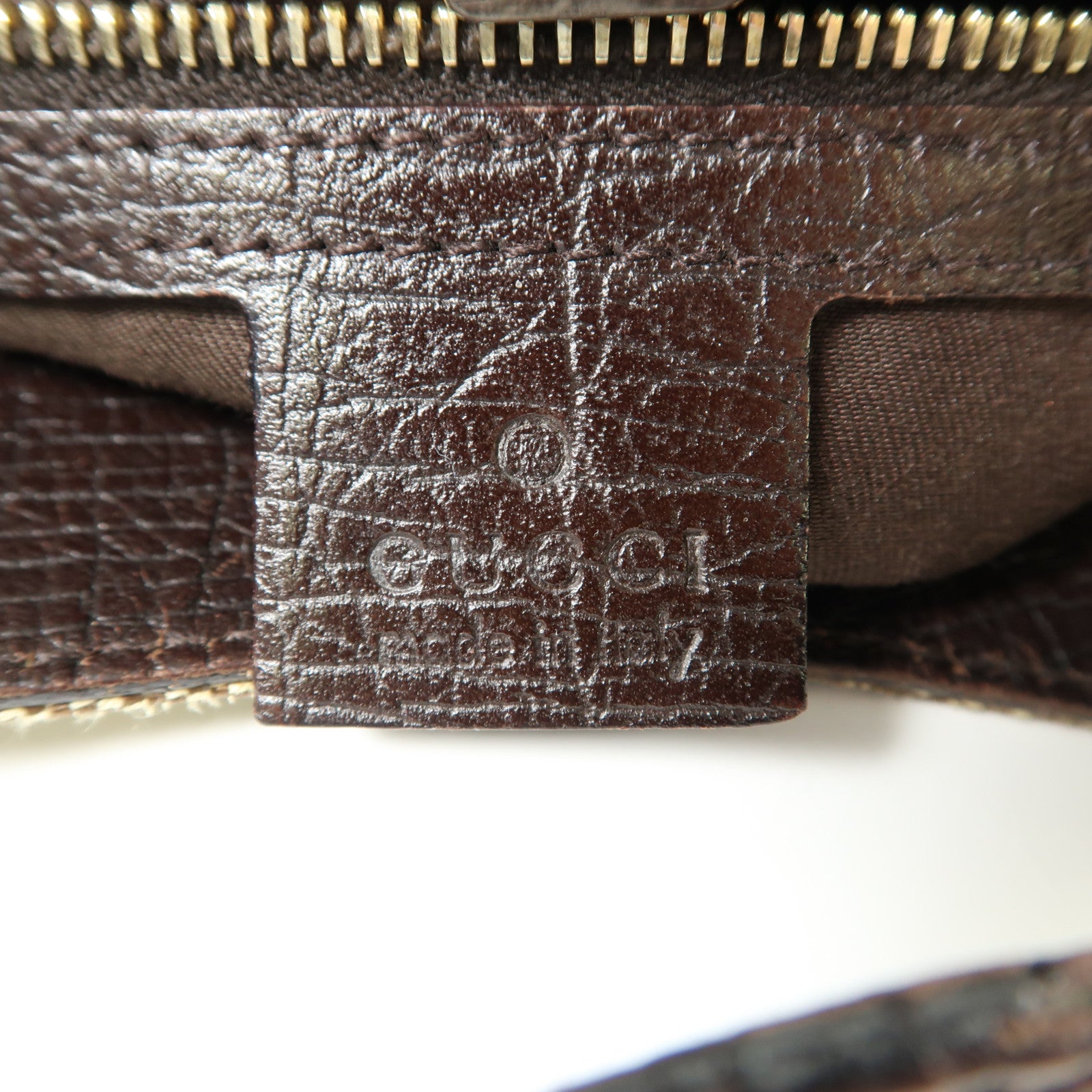 GUCCI 帆布Horsebit Bag金扣肩背袋啡色