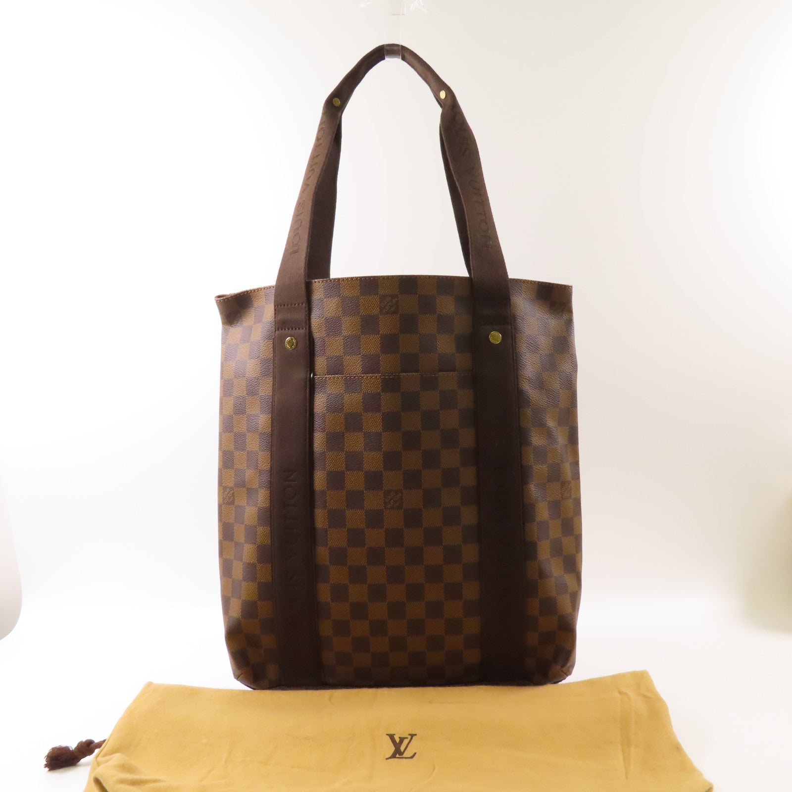 LOUIS VUITTON Damier Beaubourg金扣肩背袋棕色
